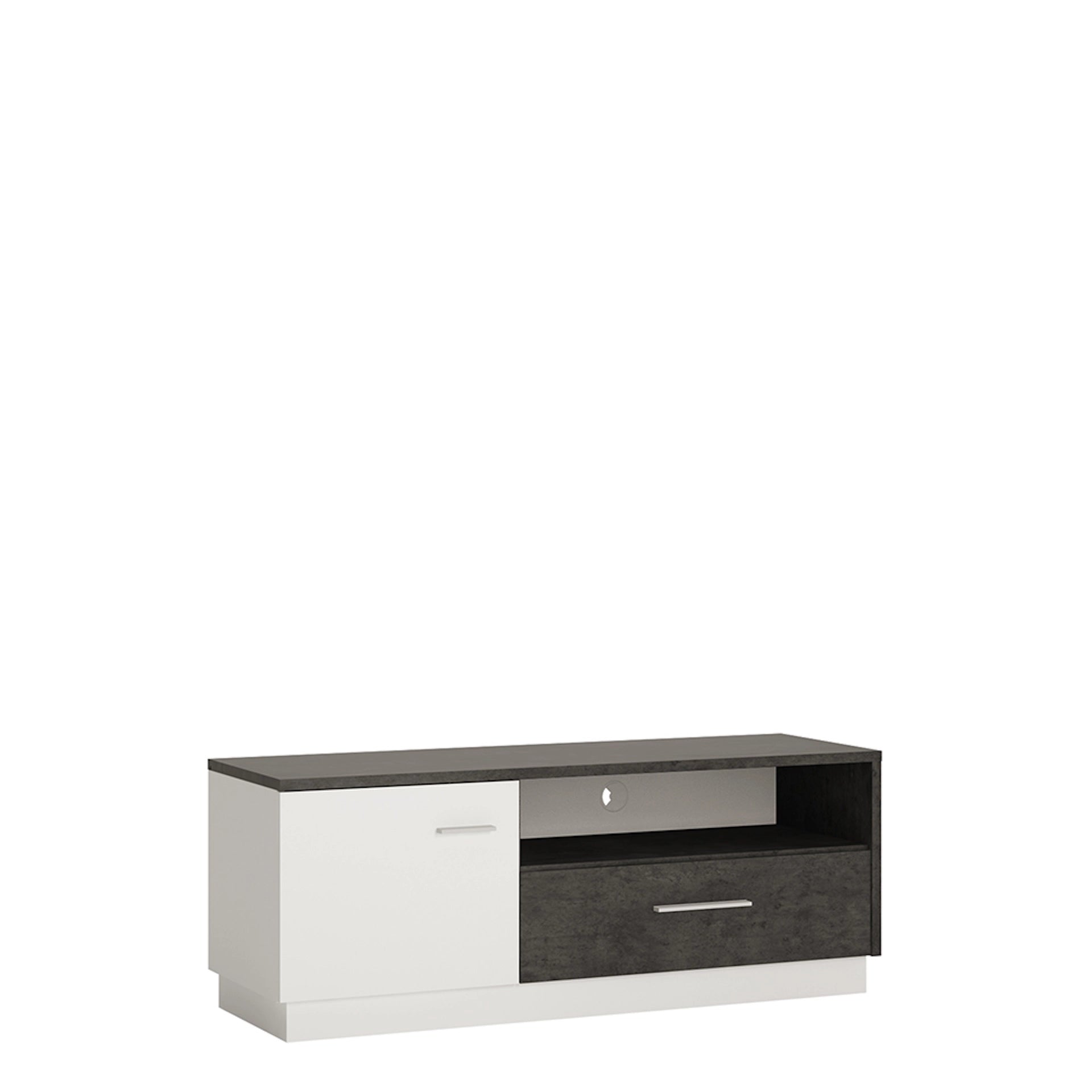Furniture To Go Zingaro 1 Door 1 Drawer TV Cabinet in Grey & White