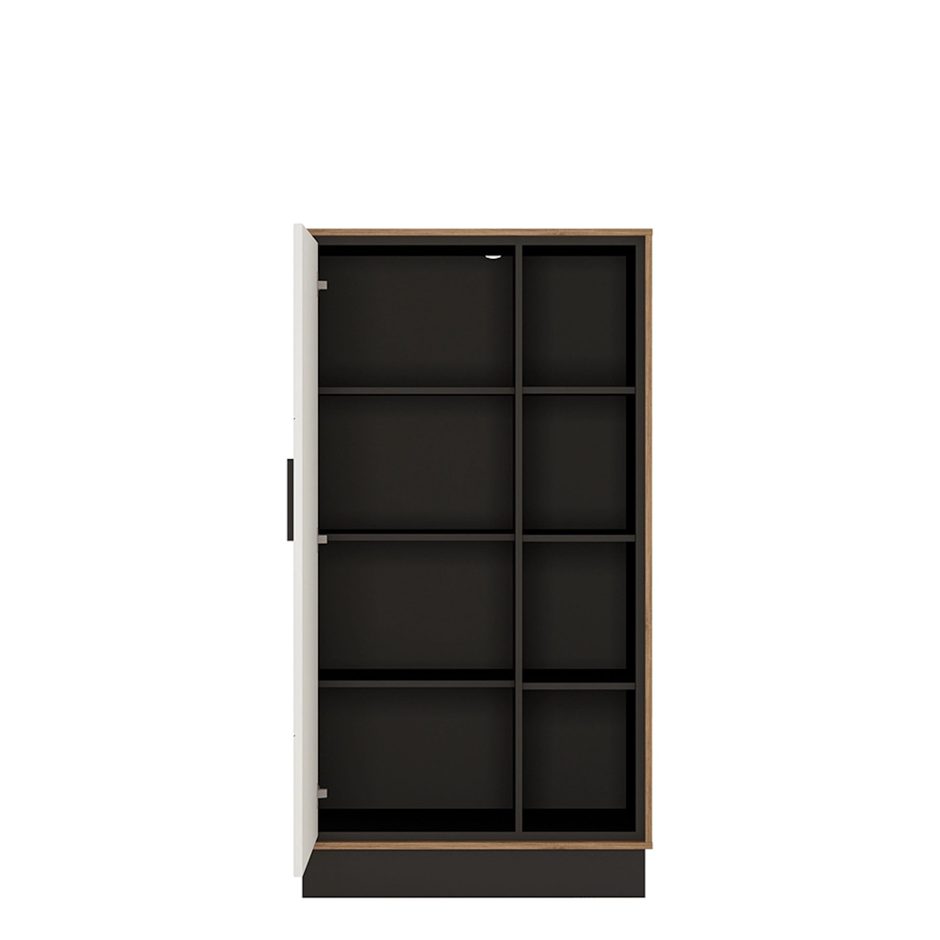 Furniture To Go Brolo Wide 1 Door Bookcase in Walnut & White