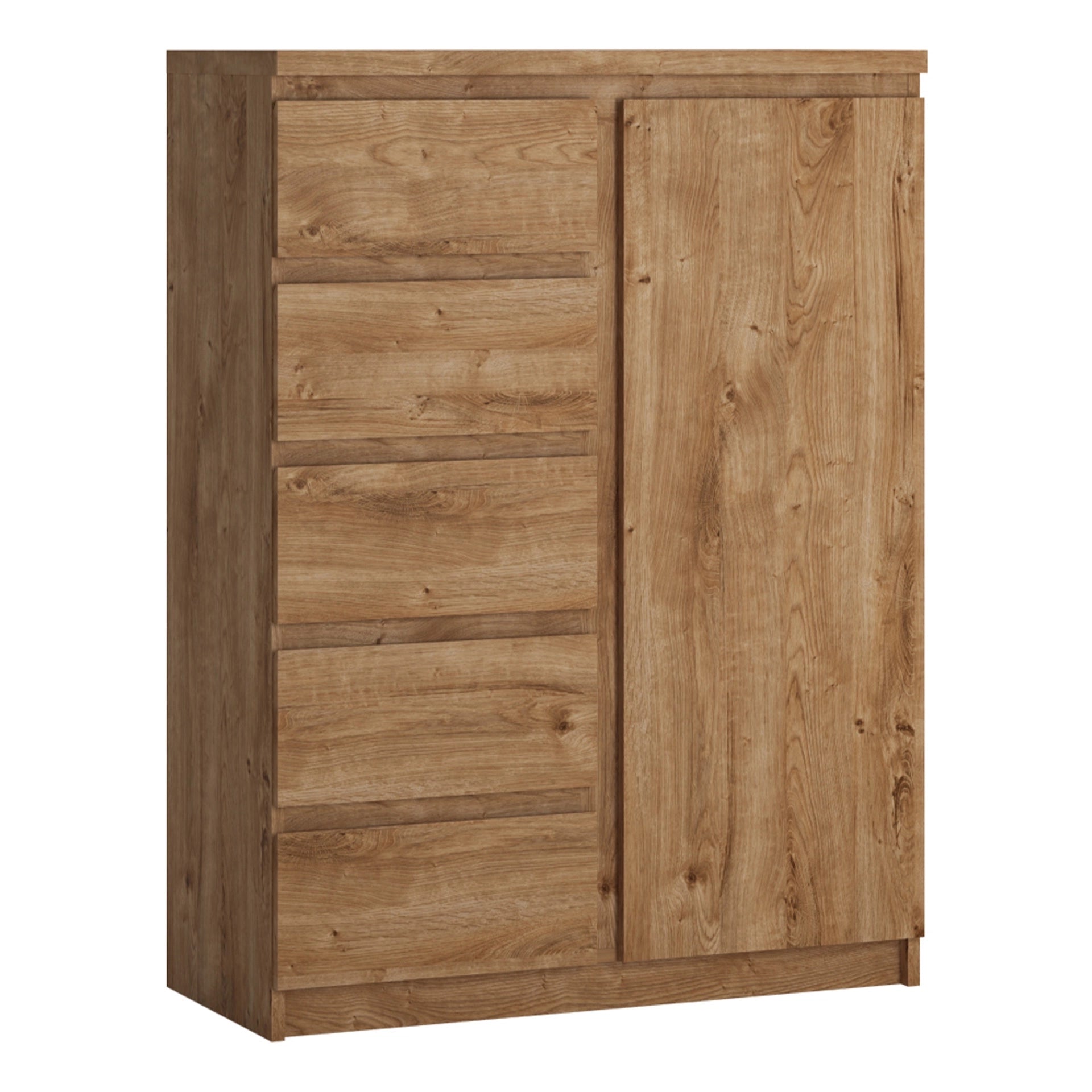 Furniture To Go Fribo 1 Door 5 Drawer Cabinet in Oak