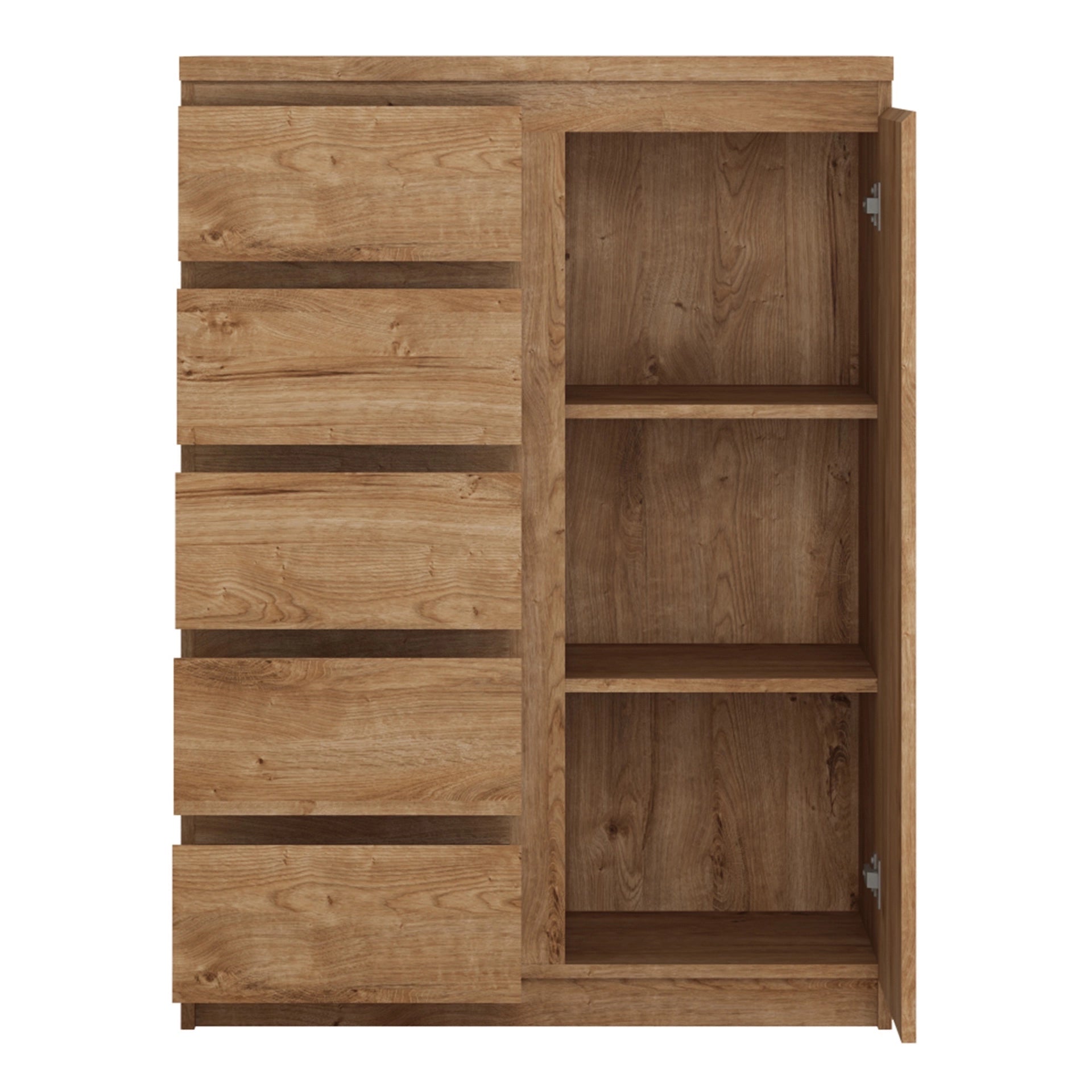 Furniture To Go Fribo 1 Door 5 Drawer Cabinet in Oak