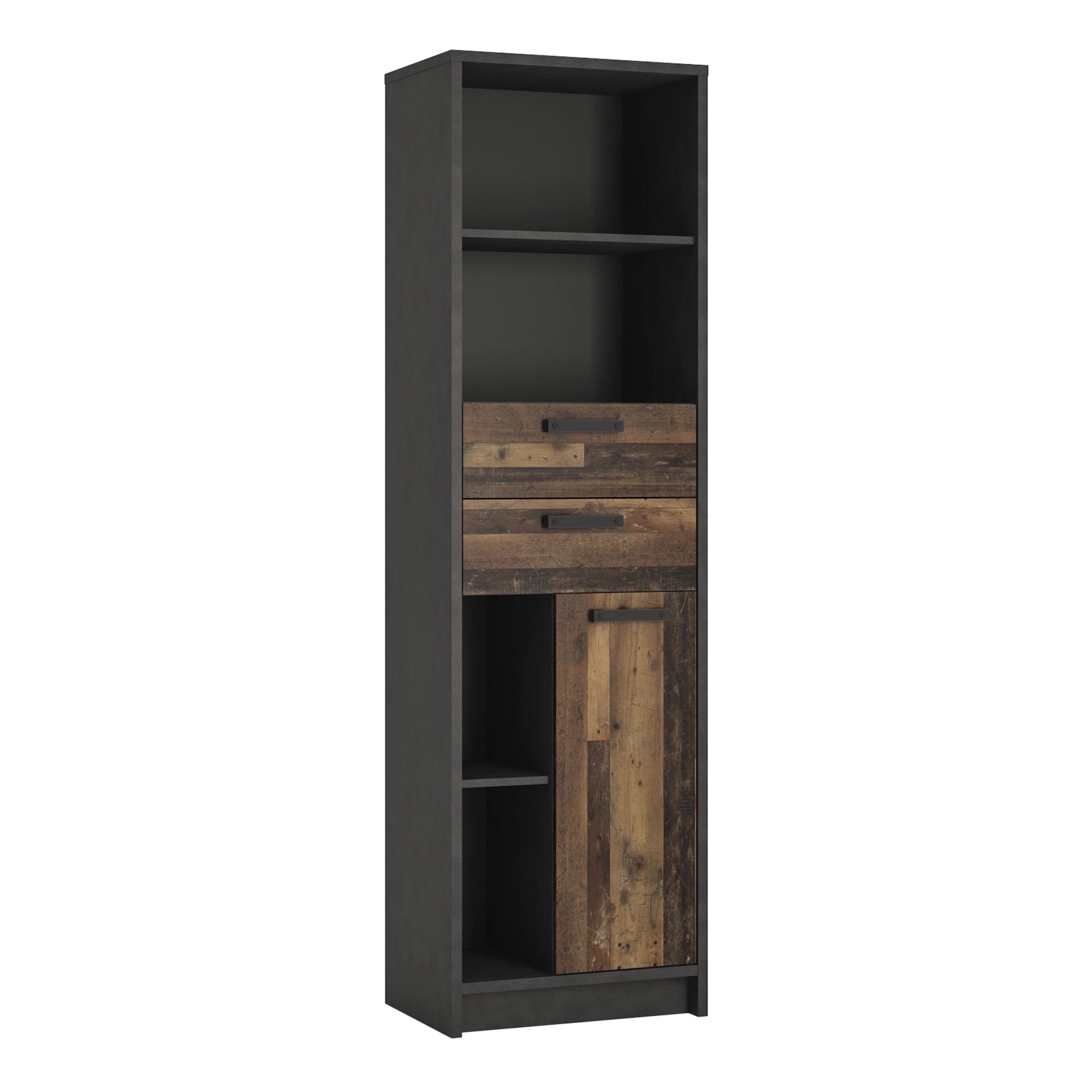Furniture To Go Brooklyn Bookcase in Walnut & Dark Matera Grey