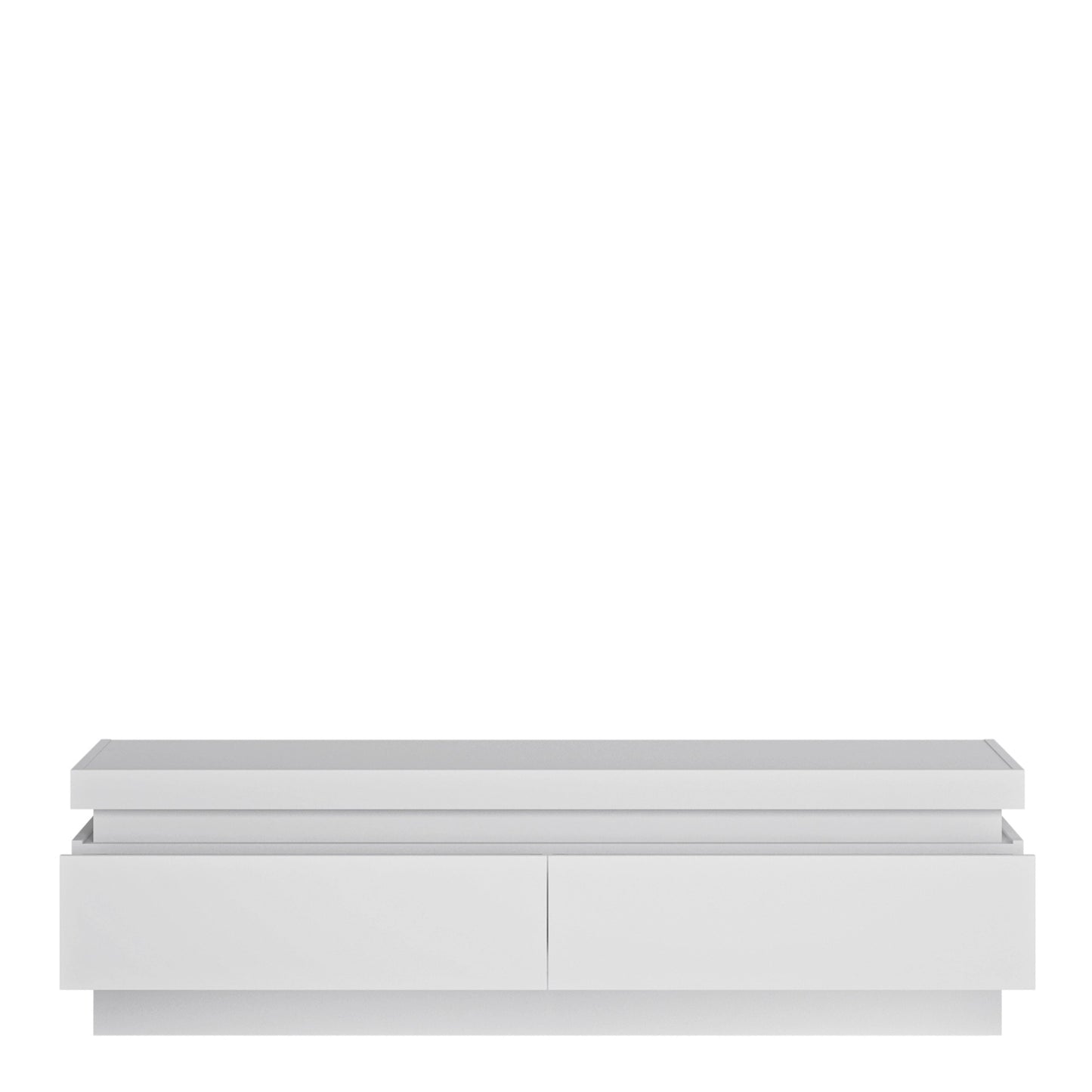 Furniture To Go Lyon 2 Drawer TV Cabinet (Including Led Lighting) in White & High Gloss