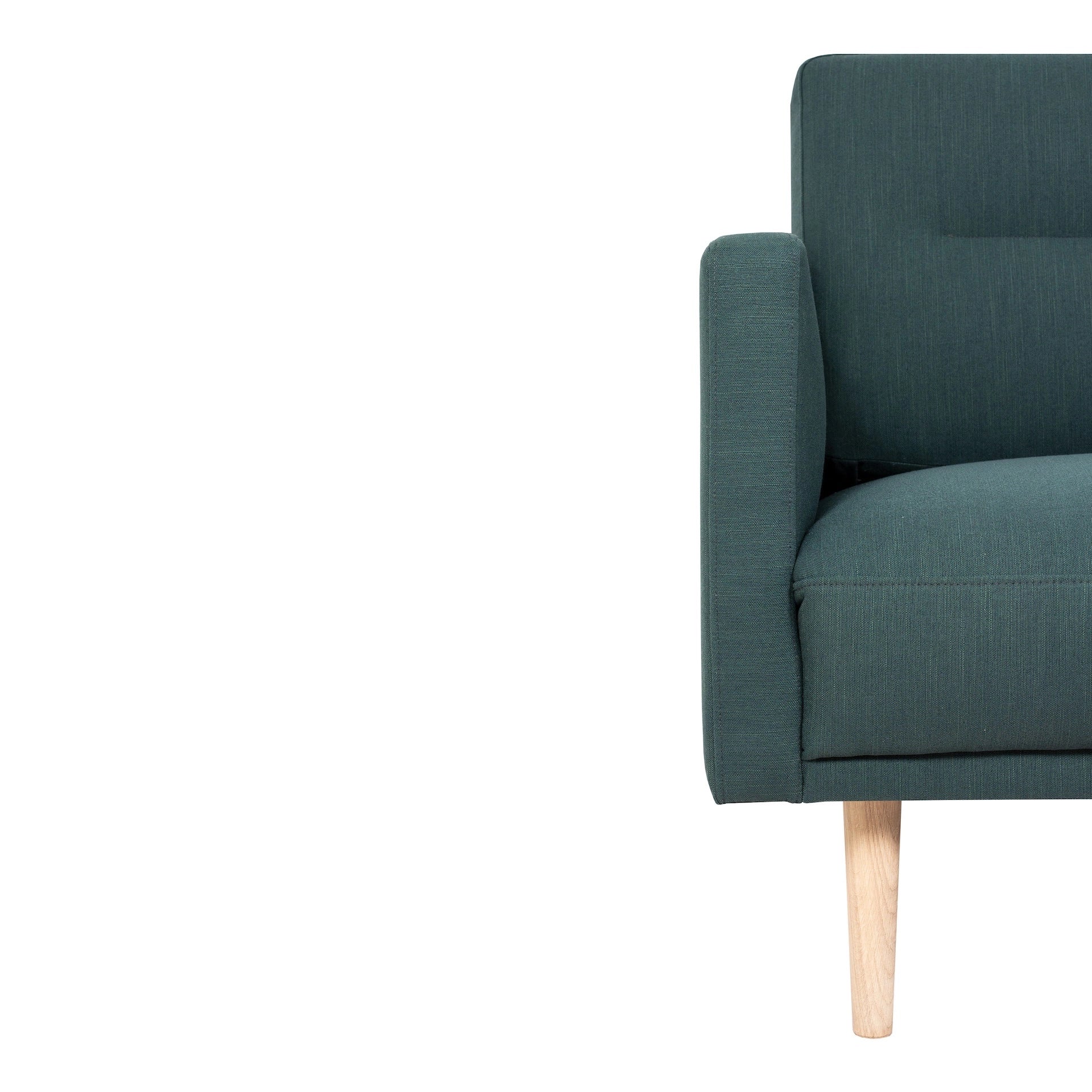 Furniture To Go Larvik Chaiselongue Sofa (RH) - Dark Green, Oak Legs