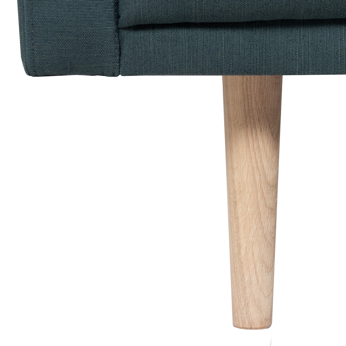 Furniture To Go Larvik Chaiselongue Sofa (RH) - Dark Green, Oak Legs