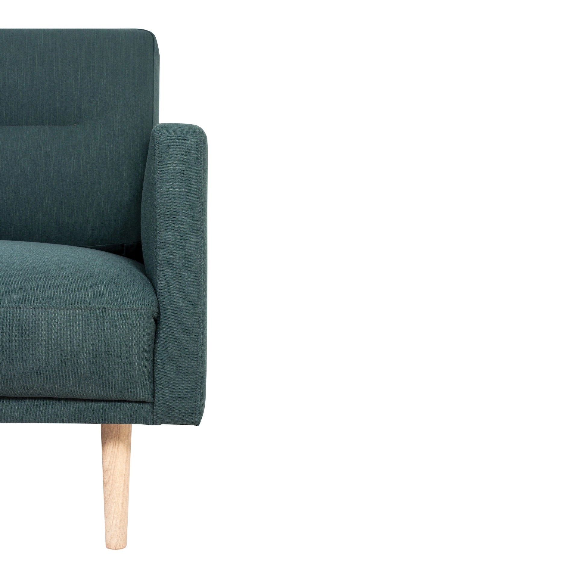 Furniture To Go Larvik Chaiselongue Sofa (LH) - Dark Green, Oak Legs