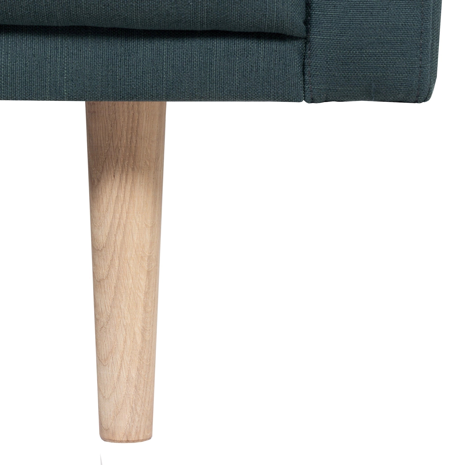 Furniture To Go Larvik Chaiselongue Sofa (LH) - Dark Green, Oak Legs