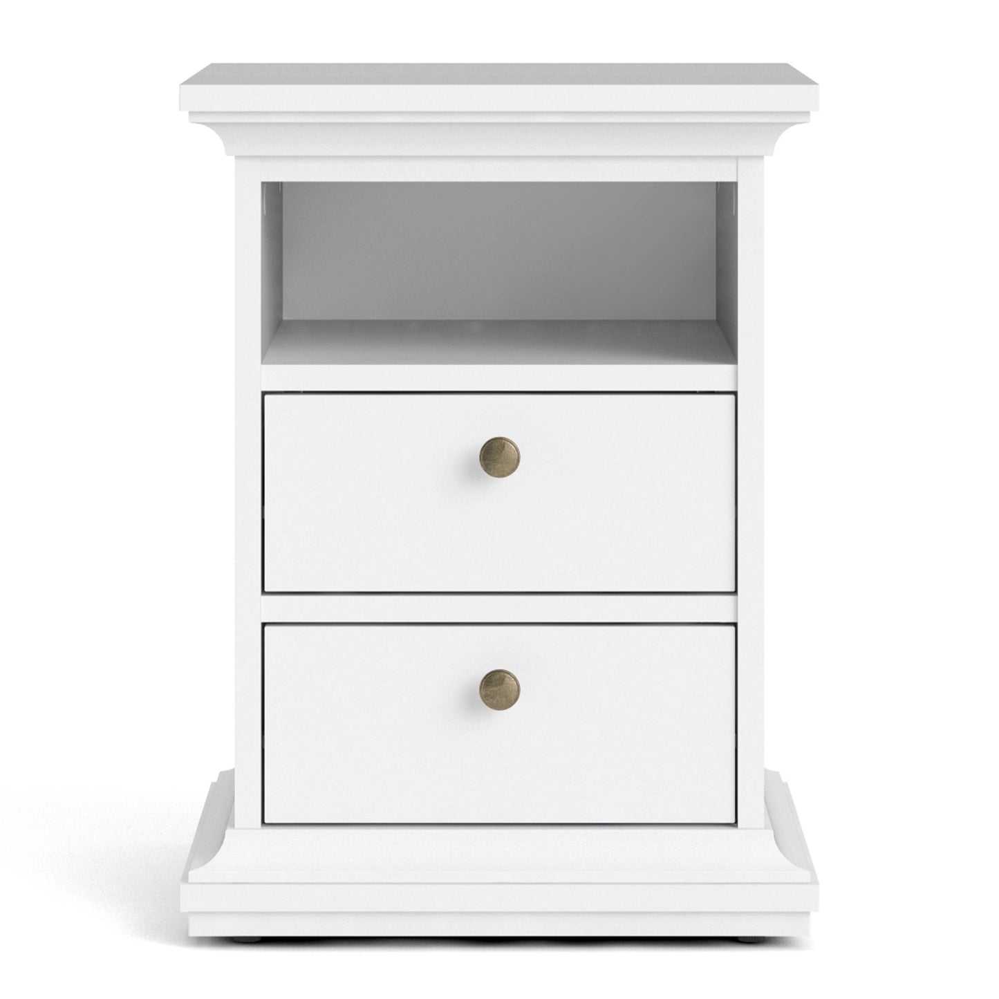 Furniture To Go Paris Bedside 2 Drawers in White