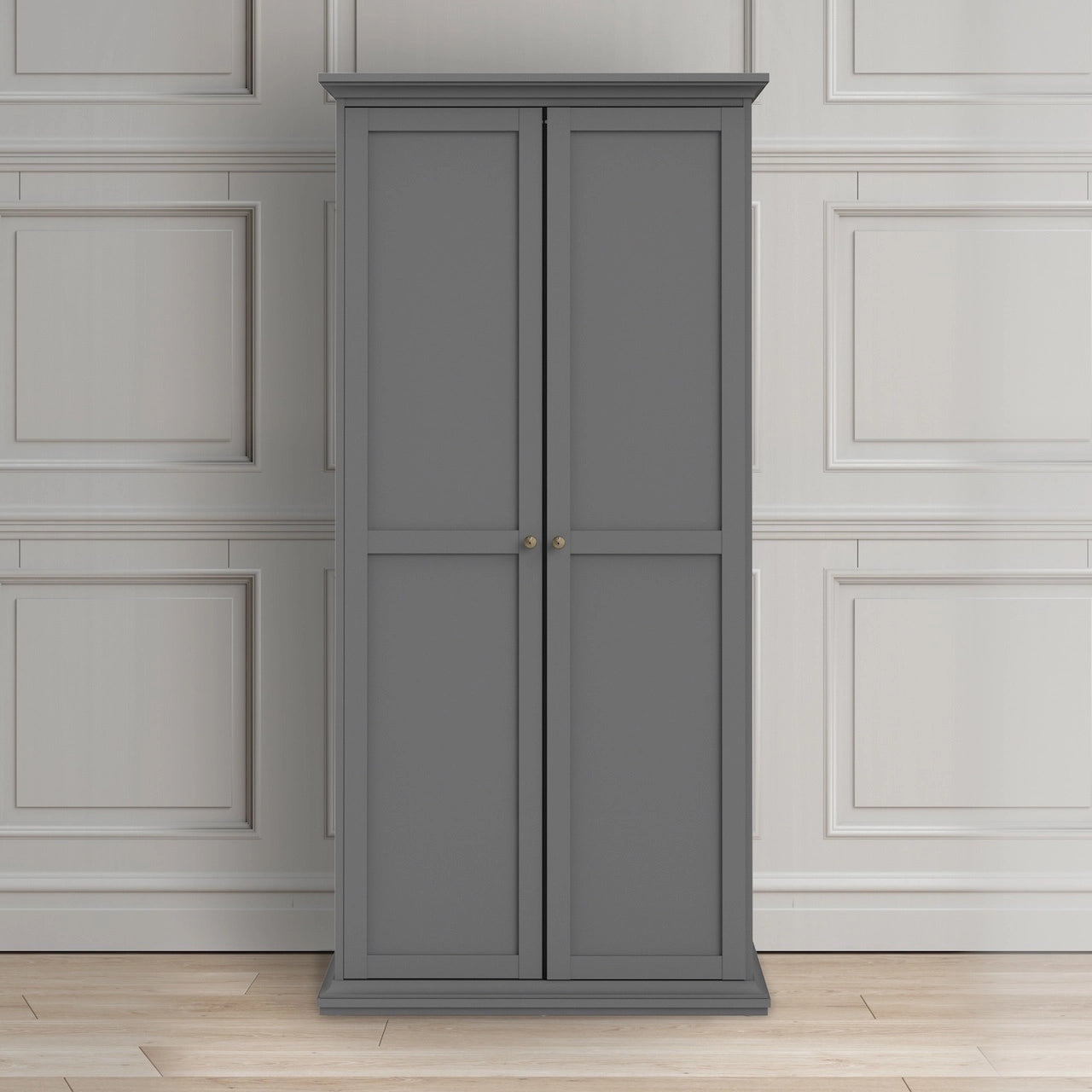 Furniture To Go Paris Wardrobe with 2 Doors in Matt Grey