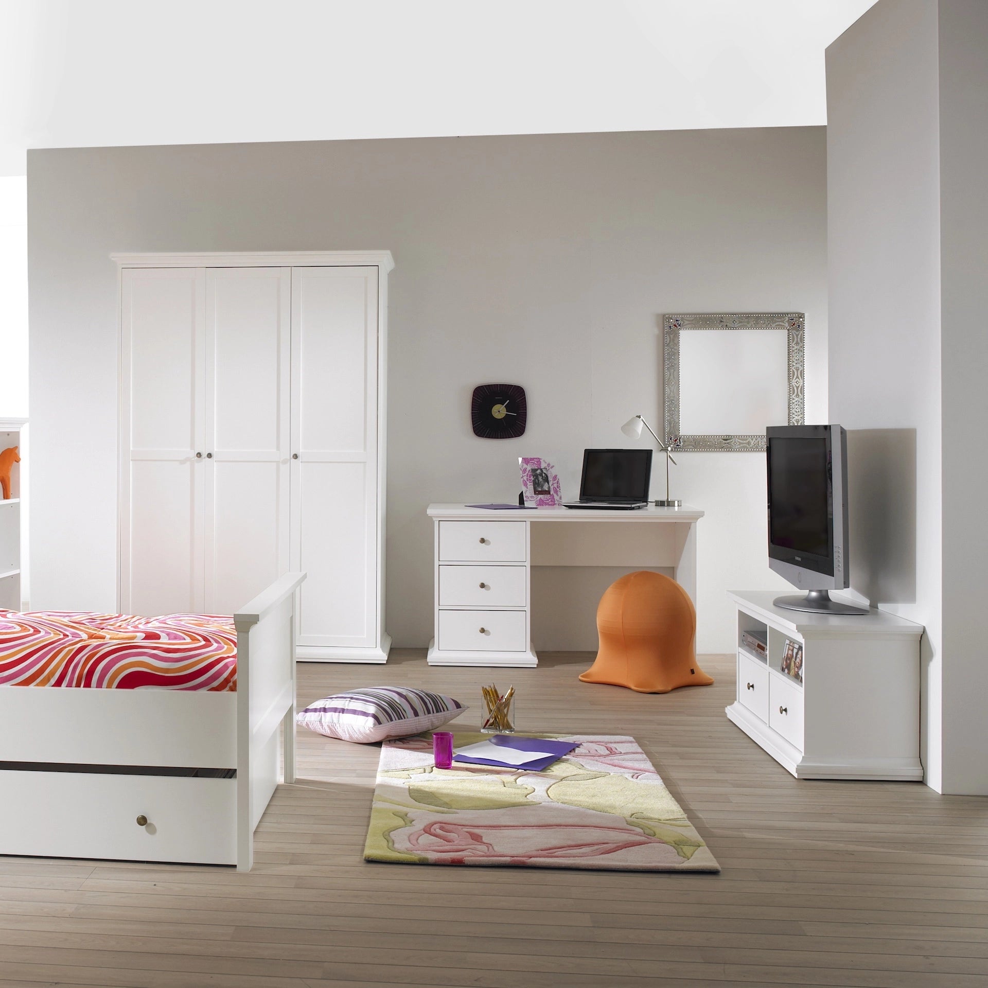 Furniture To Go Paris Wardrobe with 3 Doors in White