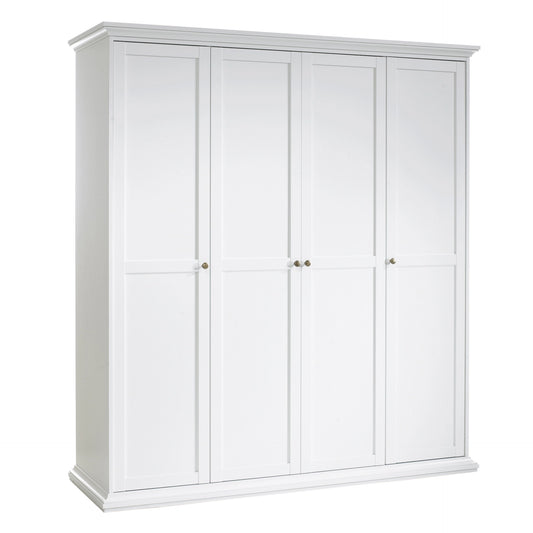 Furniture To Go Paris Wardrobe with 4 Doors in White