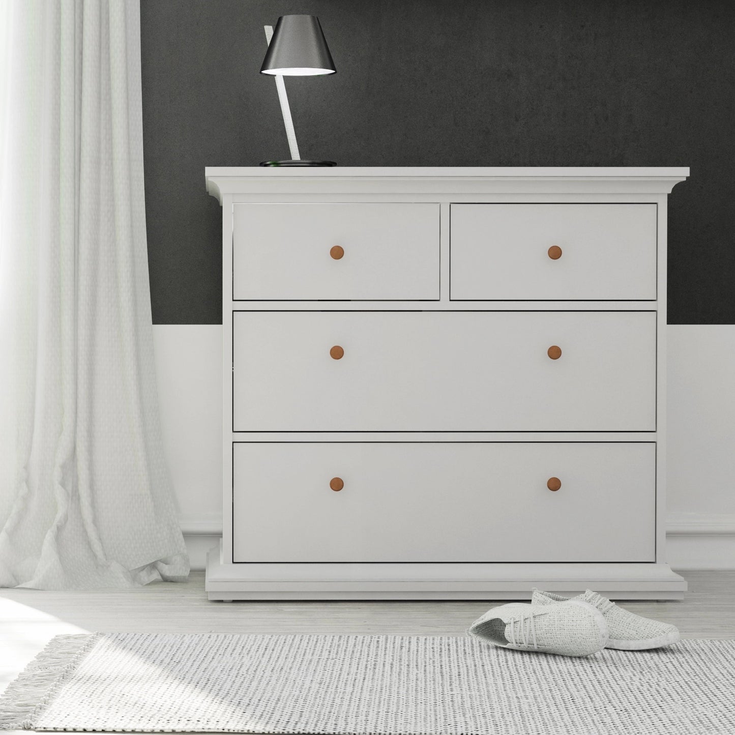 Furniture To Go Paris Chest of 4 Drawers in White