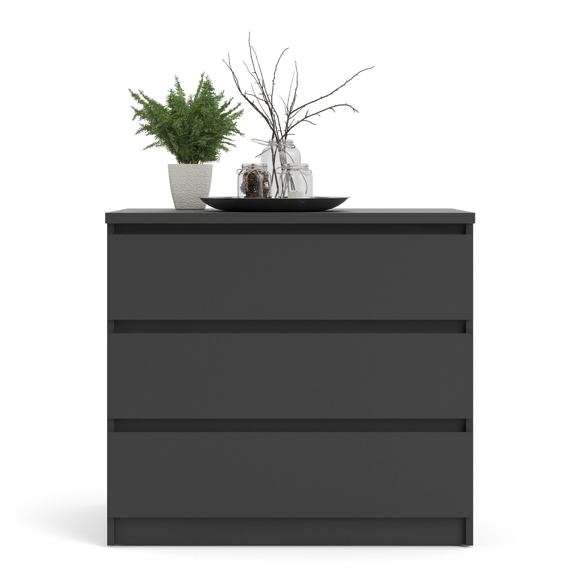 Furniture To Go Naia Chest of 3 Drawers in Black Matt
