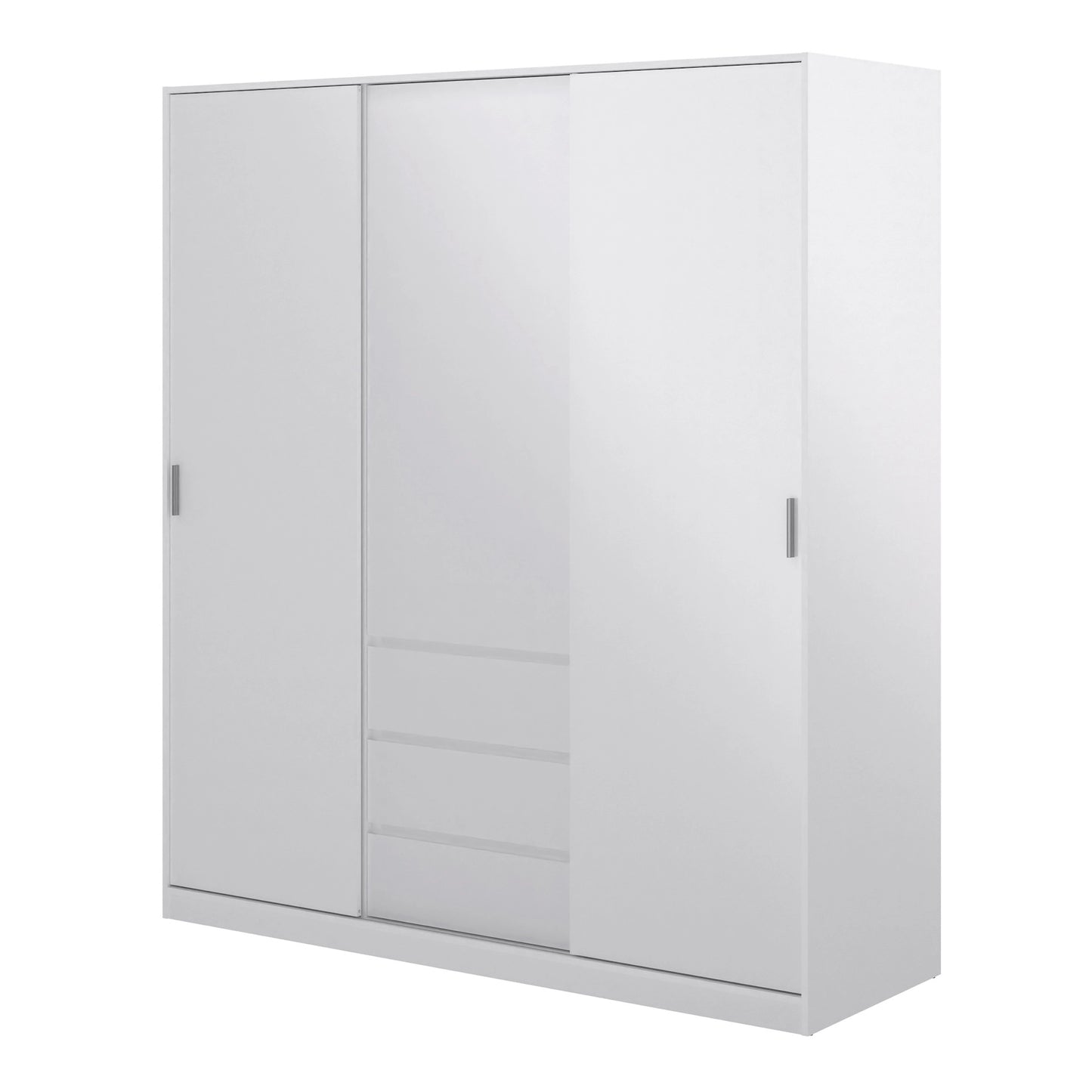 Furniture To Go Naia Wardrobe with 2 Sliding Doors + 1 Door + 3 Drawers in White High Gloss