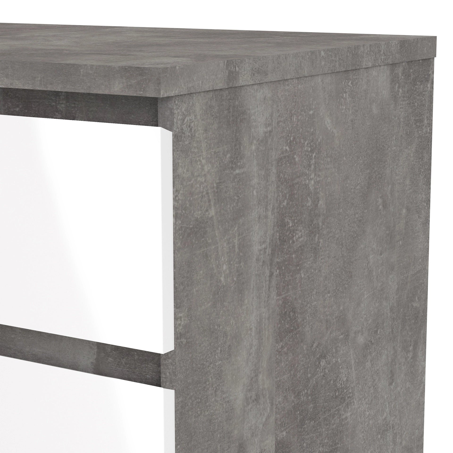 Furniture To Go Naia Chest of 5 Drawers in Concrete & White High Gloss