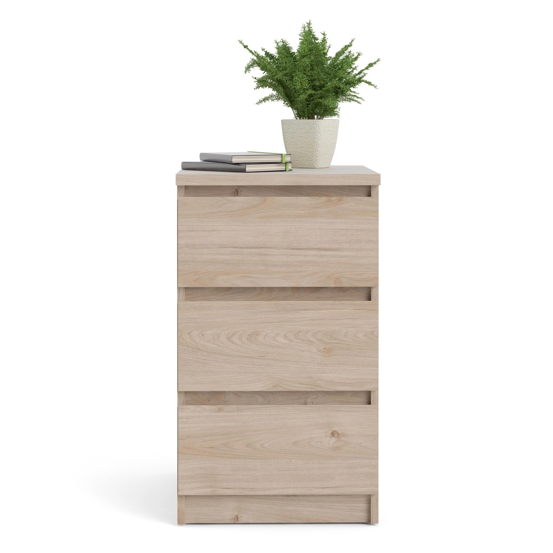 Furniture To Go Naia Bedside 3 Drawers in Jackson Hickory Oak