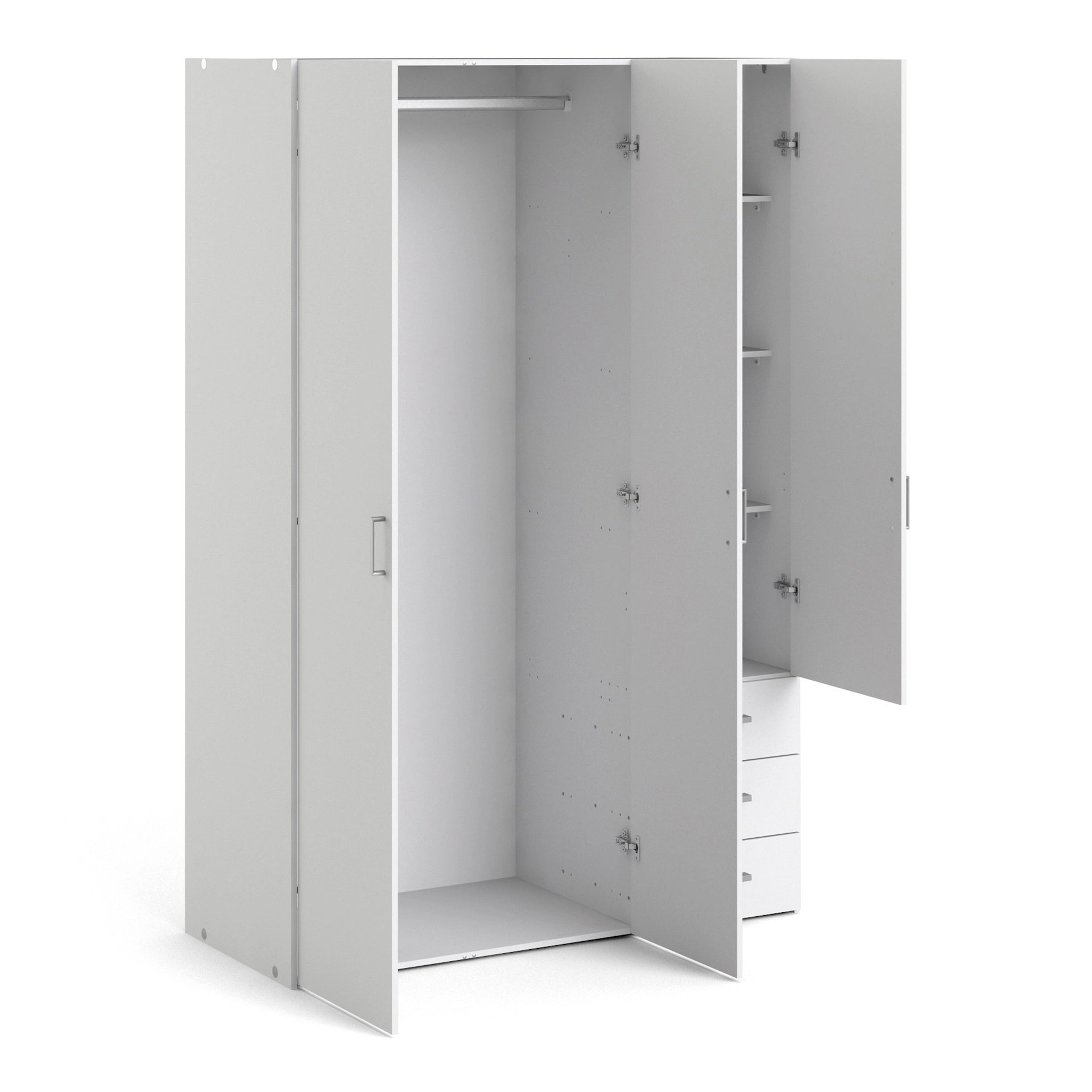 Furniture To Go Space Wardrobe with 3 Doors + 3 Drawers White 1750