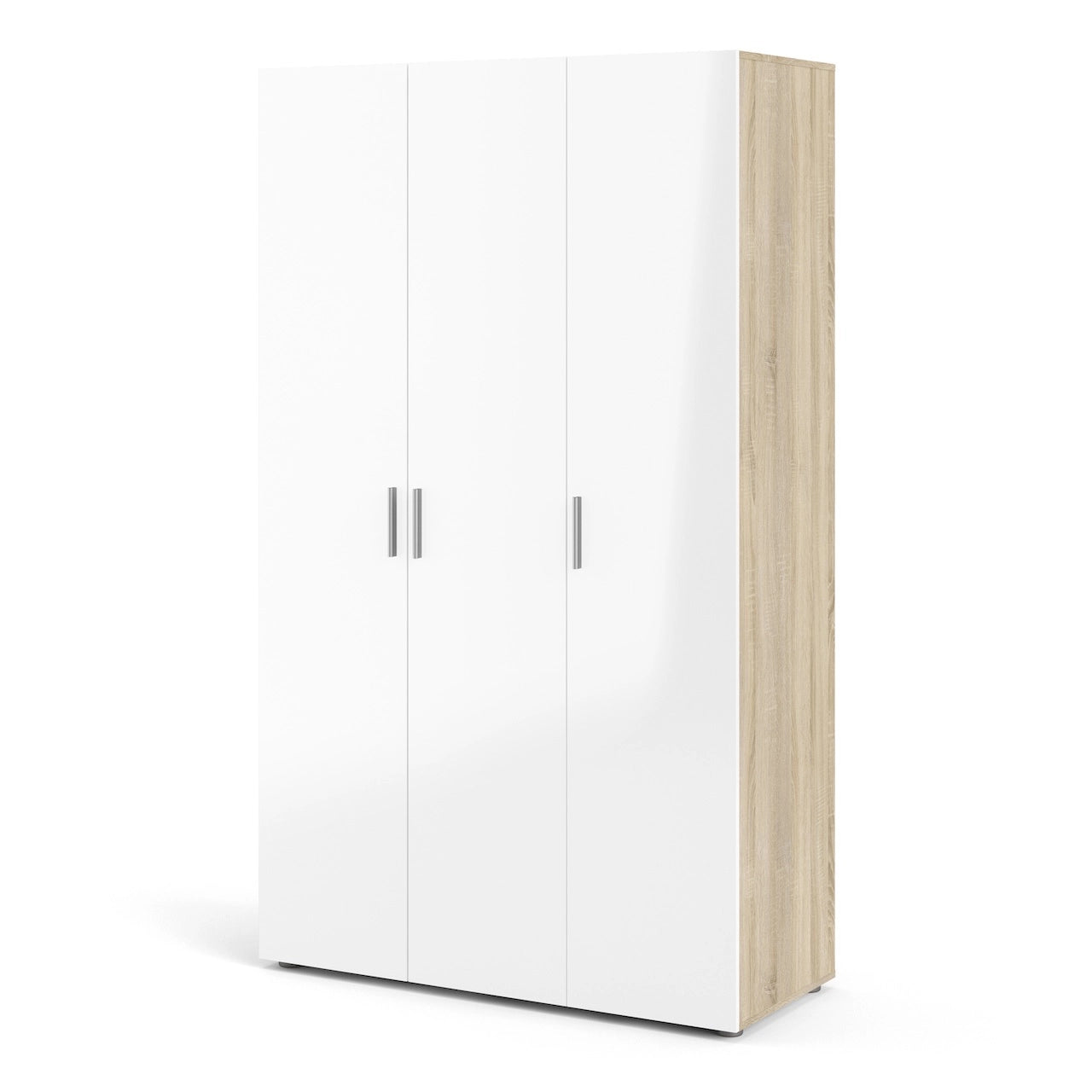 Furniture To Go Pepe Wardrobe with 3 Doors in Oak with White High Gloss