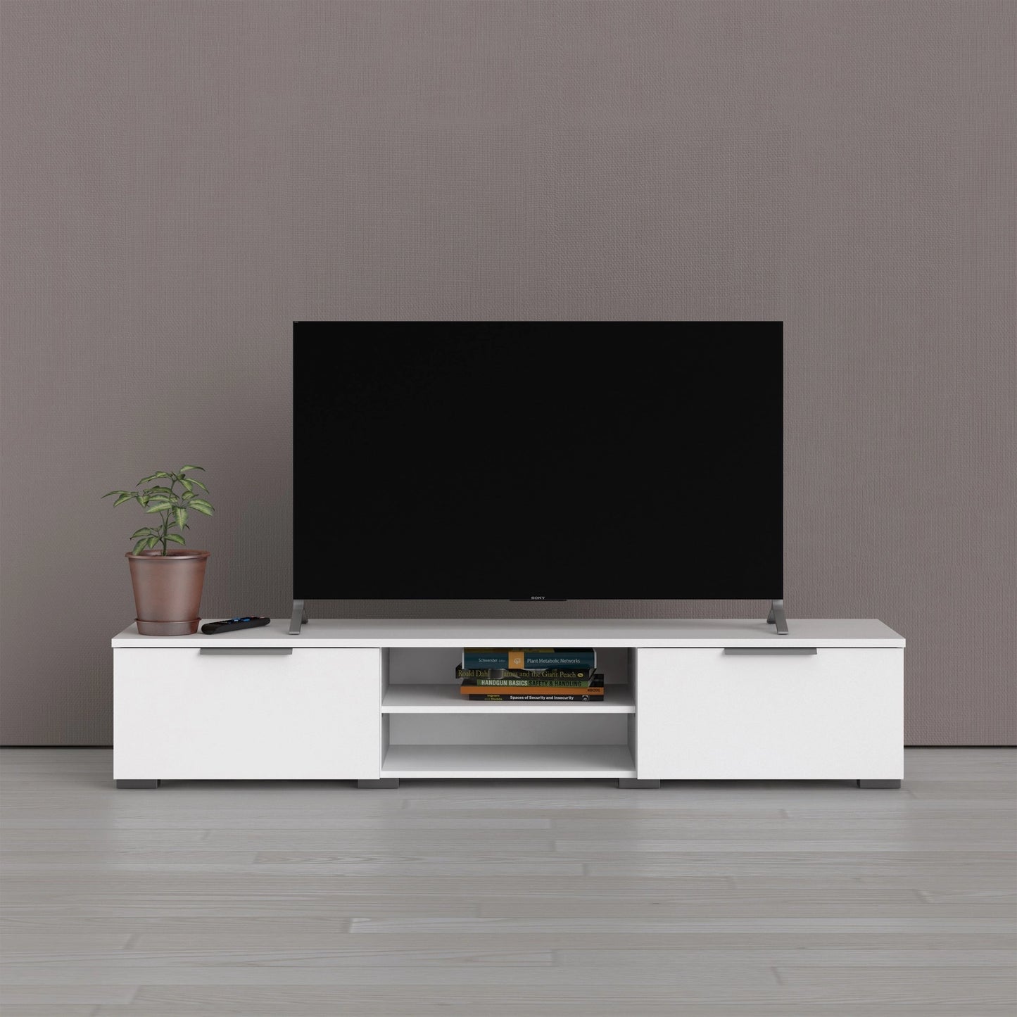 Furniture To Go Match TV Unit 2 Drawers 2 Shelf in White