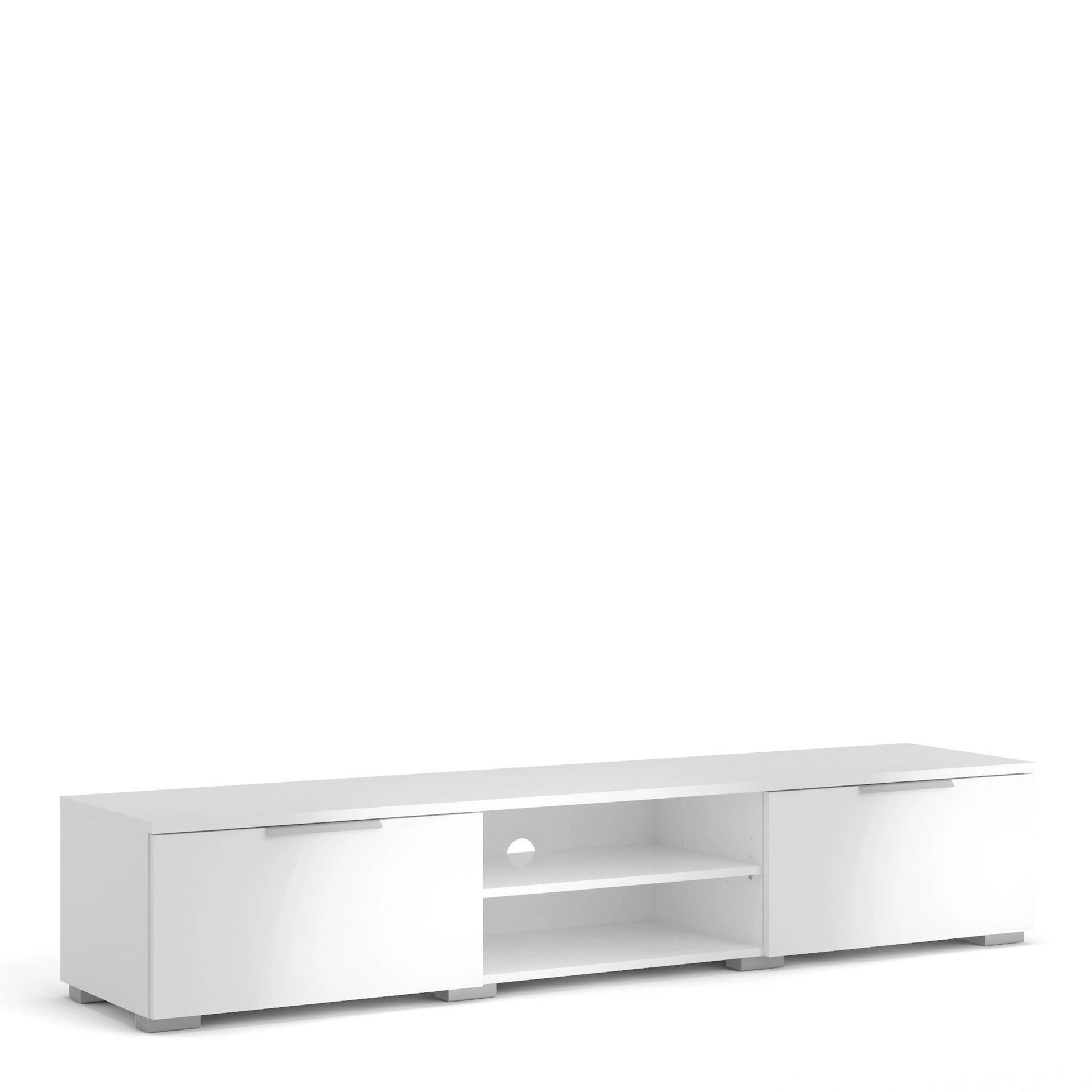 Furniture To Go Match TV Unit 2 Drawers 2 Shelf in White High Gloss