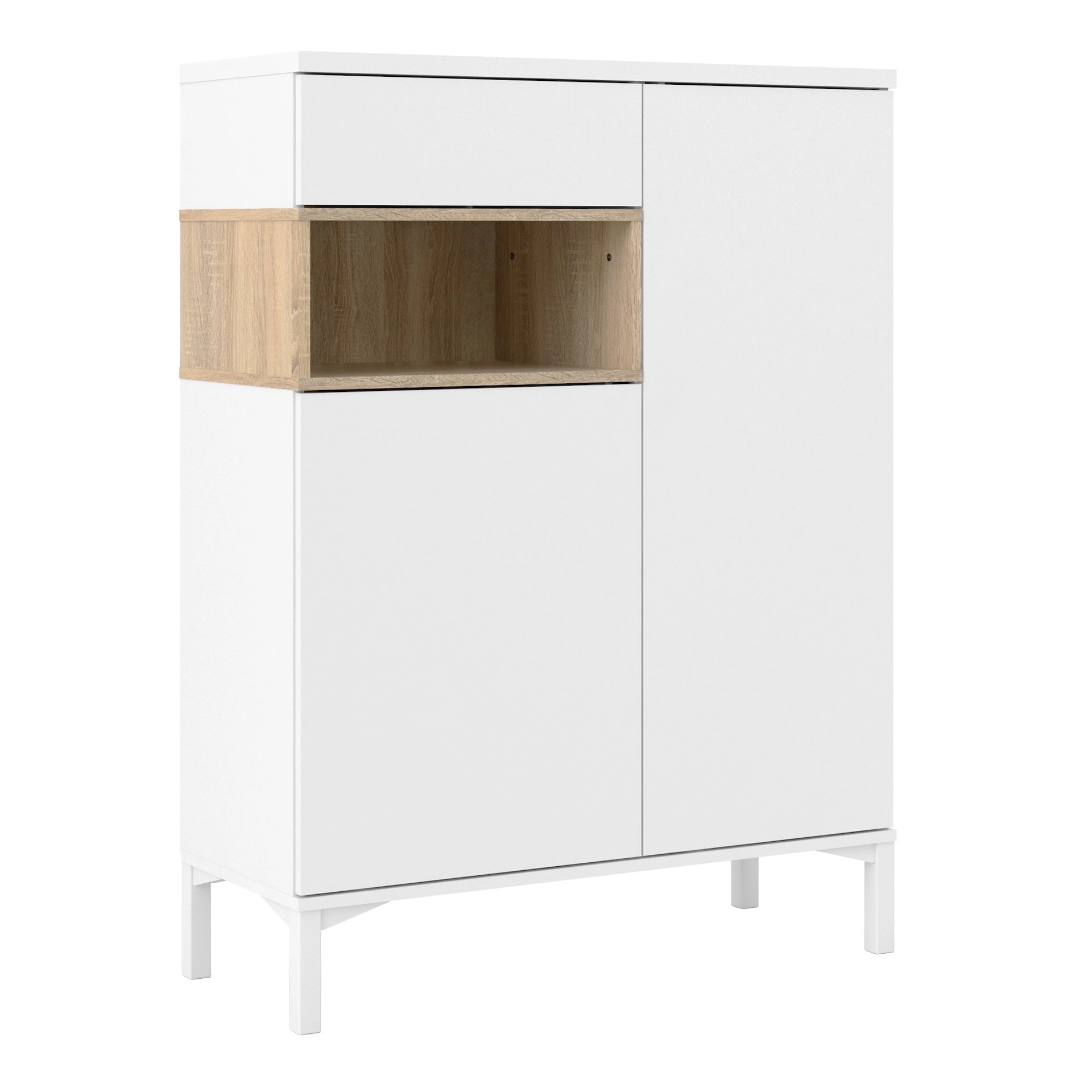Furniture To Go Sideboard 2 Drawers 1 Door in White & Oak