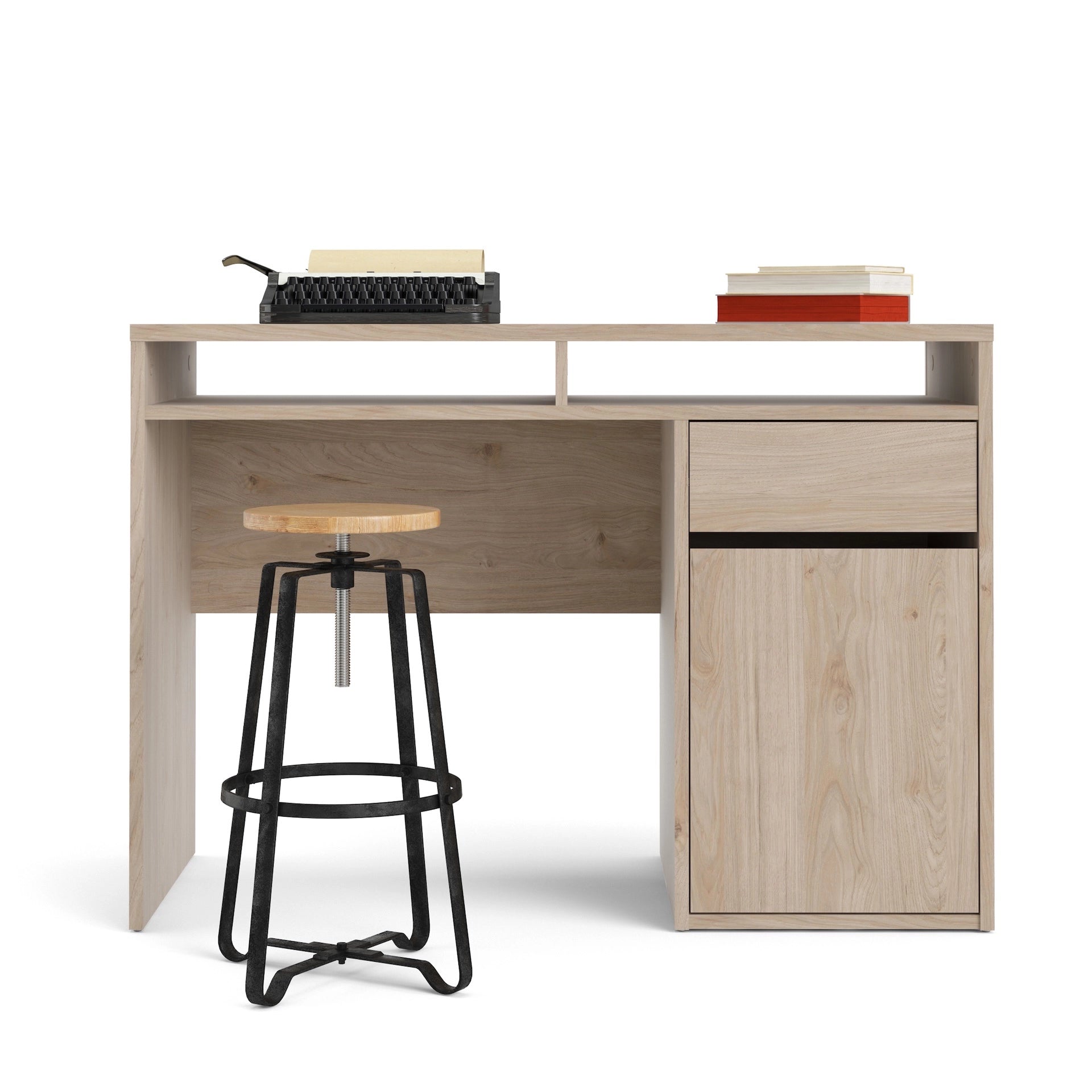 Furniture To Go Function Plus Desk 1 Door 1 Drawer in Jackson Hickory Oak