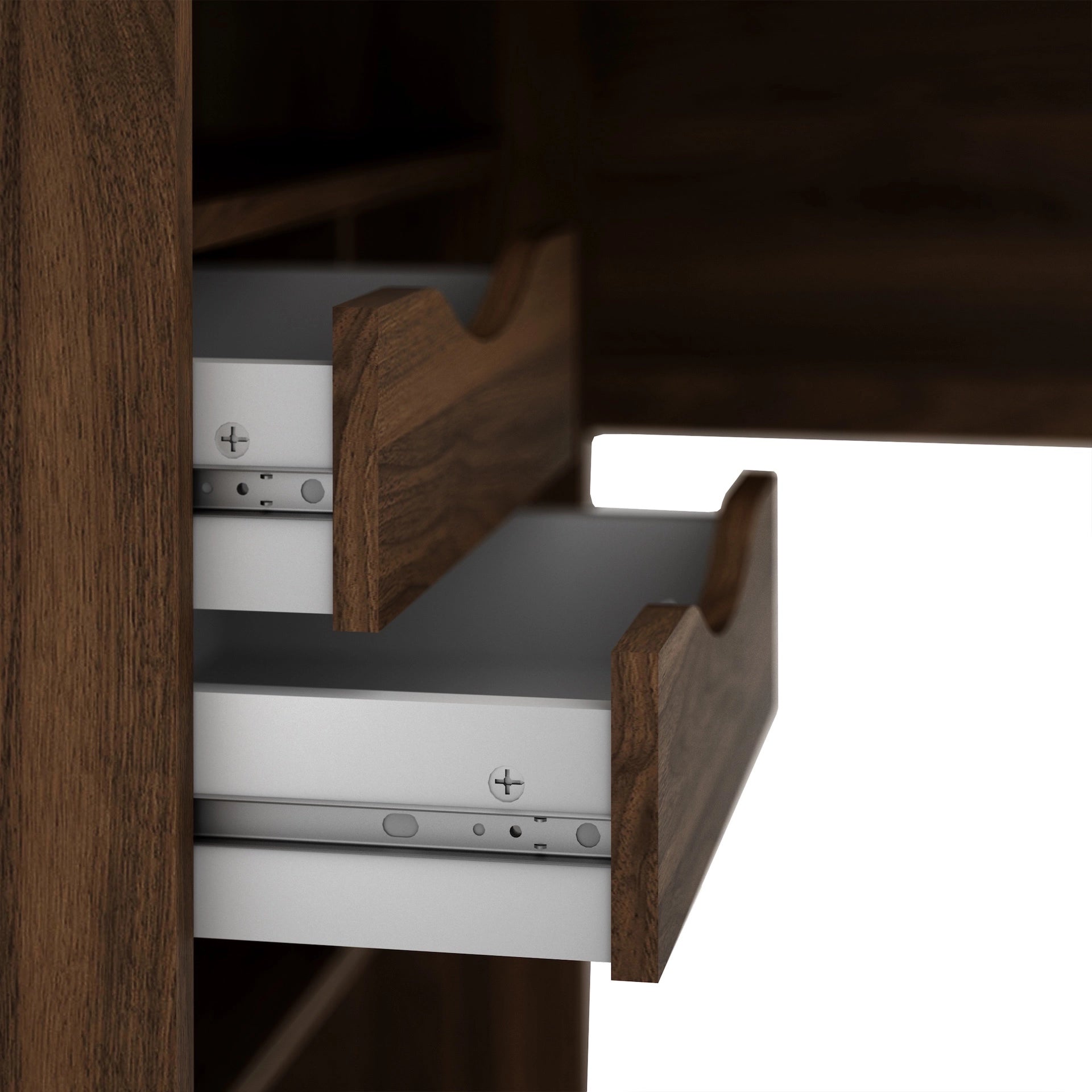 Furniture To Go Function Plus Corner Desk 2 Drawers in Walnut
