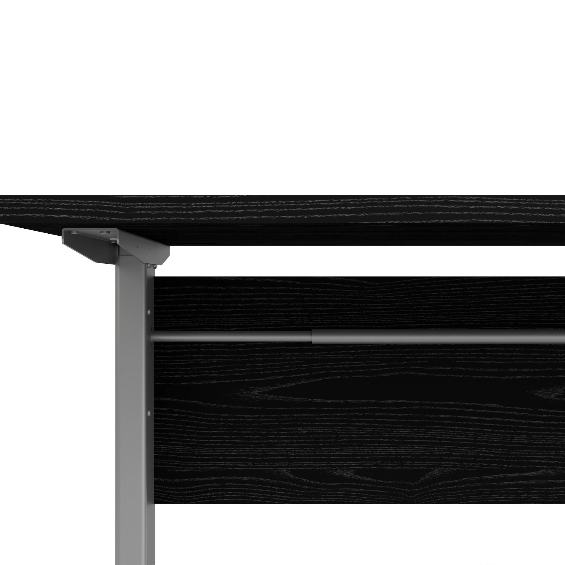 Furniture To Go Prima Desk 150cm in Black Woodgrain with Height Adjustable Legs with Electric Control in Silver Grey Steel