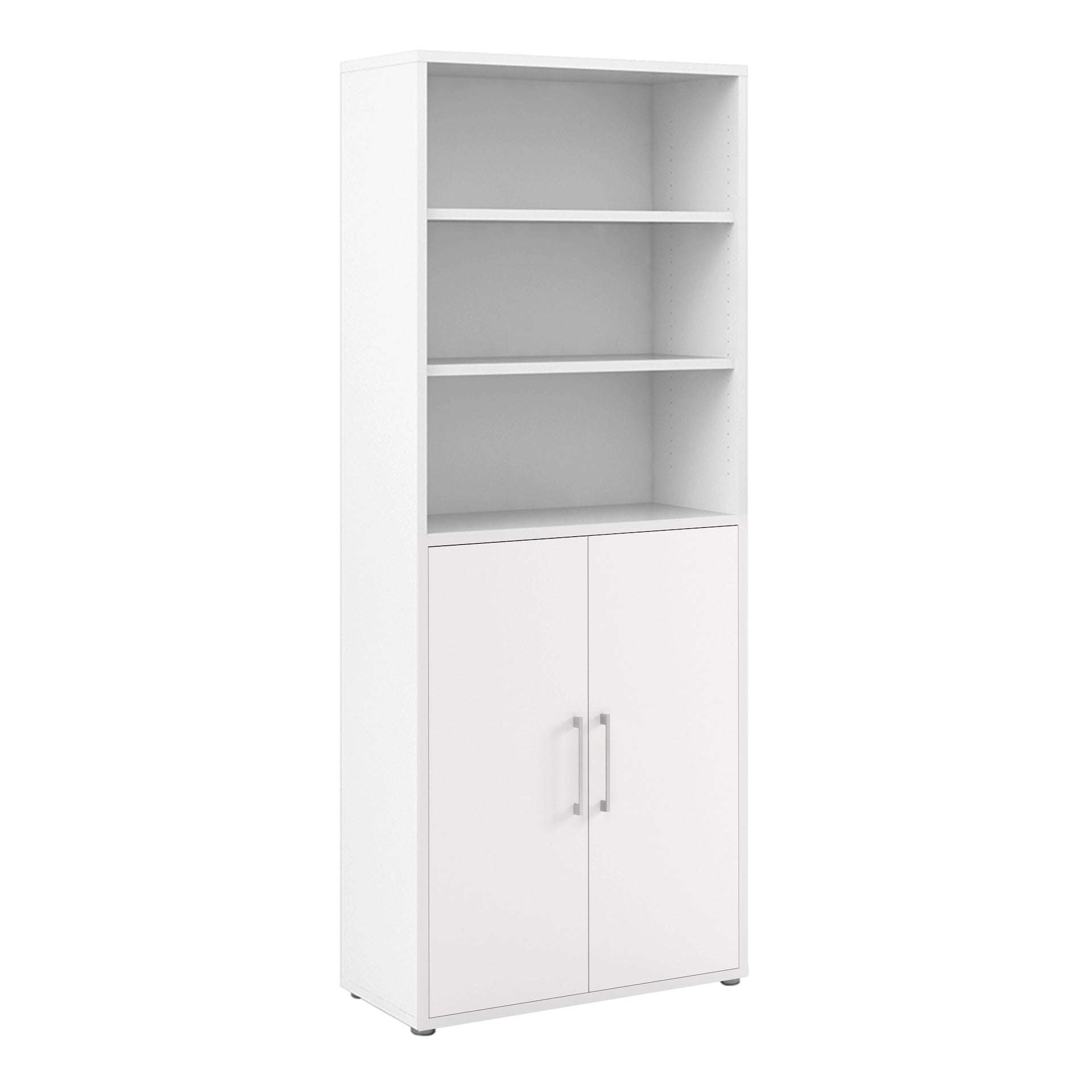 Furniture To Go Prima Bookcase 4 Shelves with 2 Doors in White