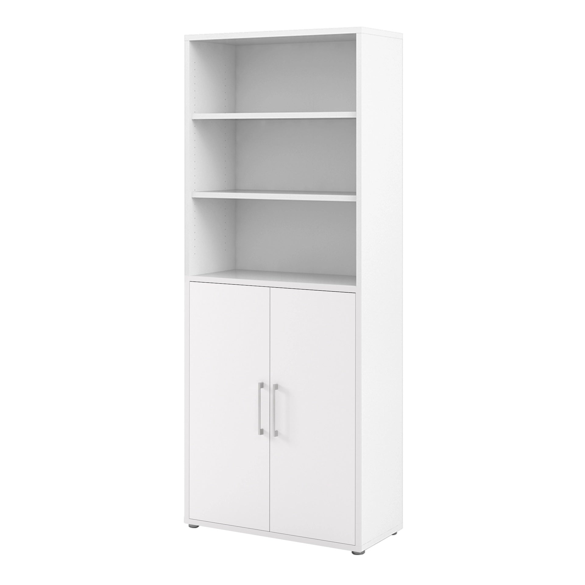 Furniture To Go Prima Bookcase 4 Shelves with 2 Doors in White