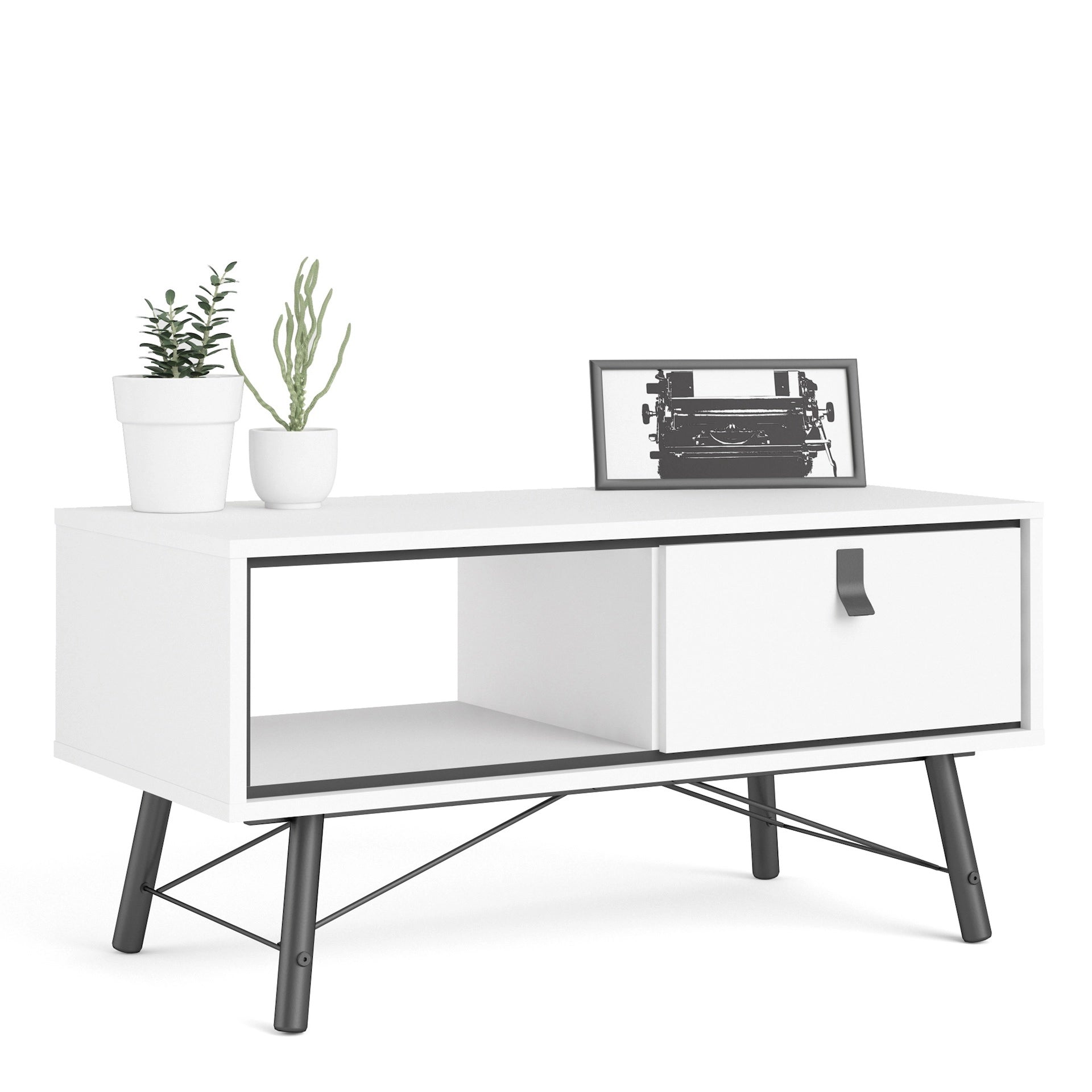 Furniture To Go Ry Coffee Table with 1 Drawer Matt White
