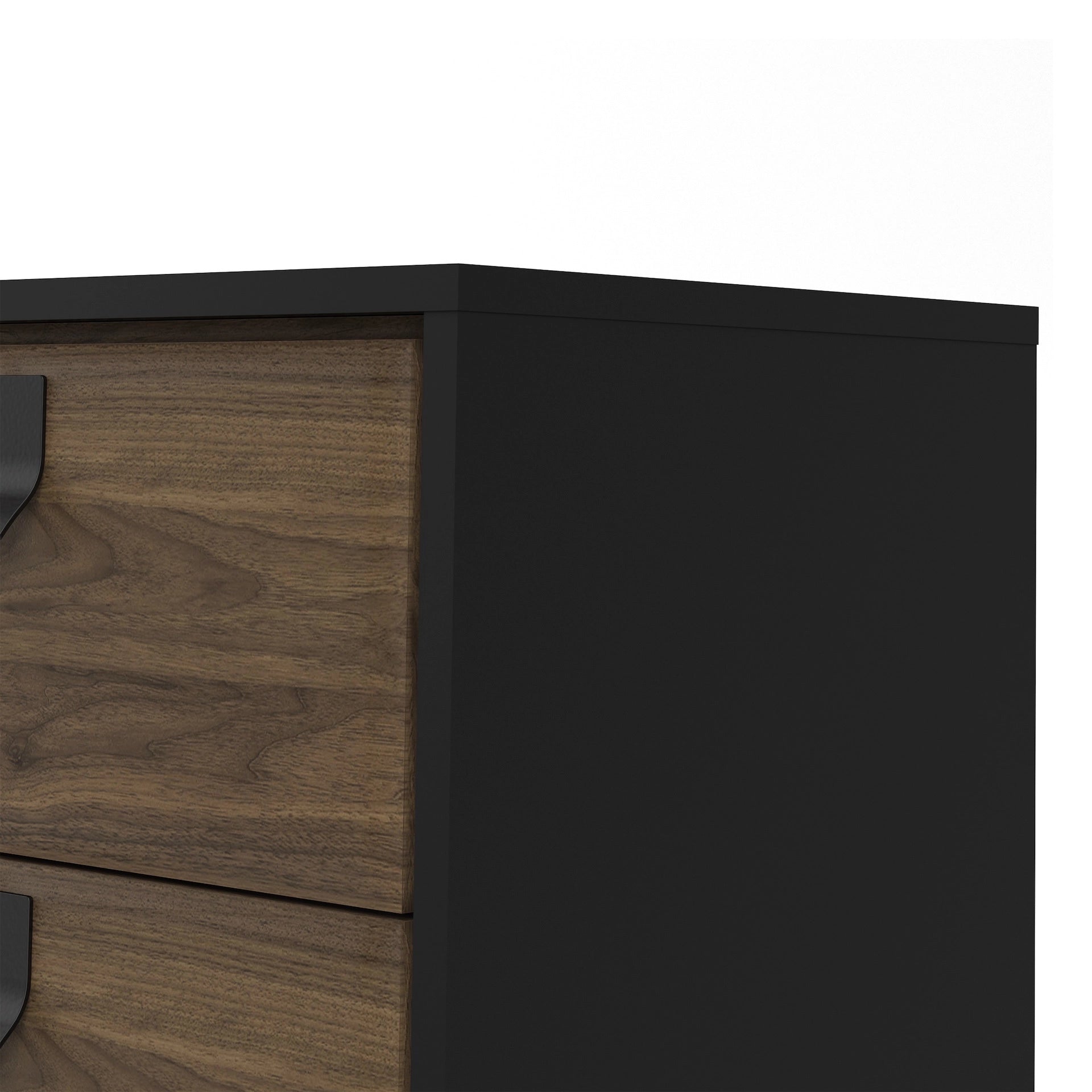 Furniture To Go Ry Sideboard with 1 Door + 2 Drawers Matt Black Walnut