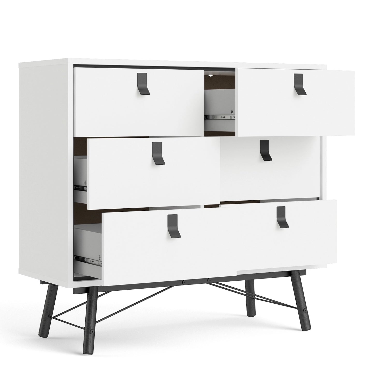 Furniture To Go Ry Double Chest of Drawers 6 Drawers in Matt White