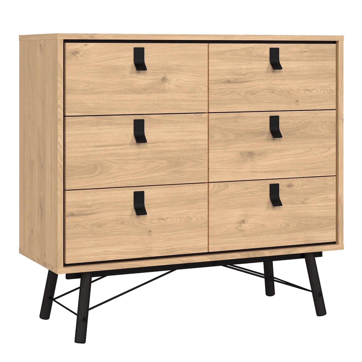 Furniture To Go Ry Small Double Chest of Drawers 6 Drawers in Jackson Hickory Oak