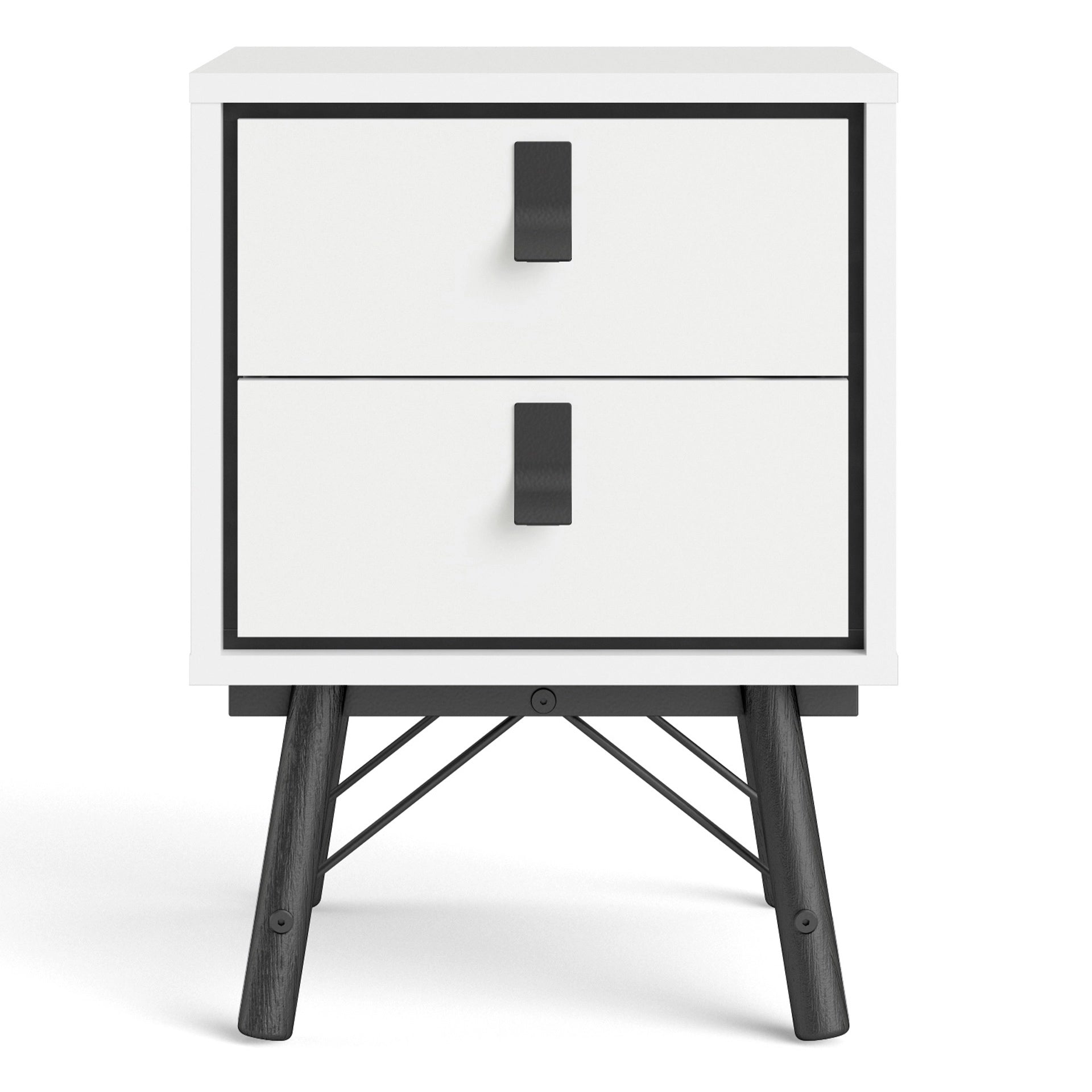 Furniture To Go Ry Bedside Cabinet 2 Drawer in Matt White