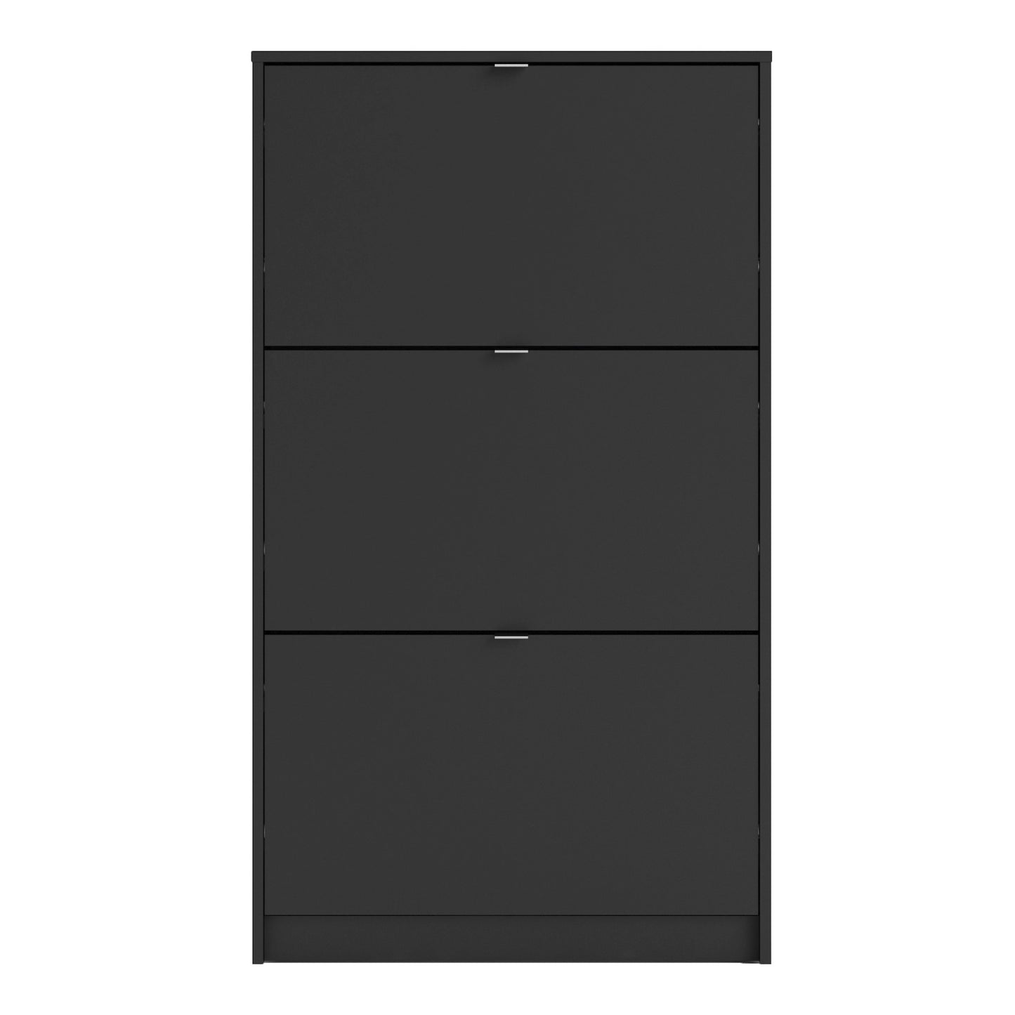 Furniture To Go Shoes Shoe Cabinet W. 3 Tilting Doors & 1 Layer in Matt Black
