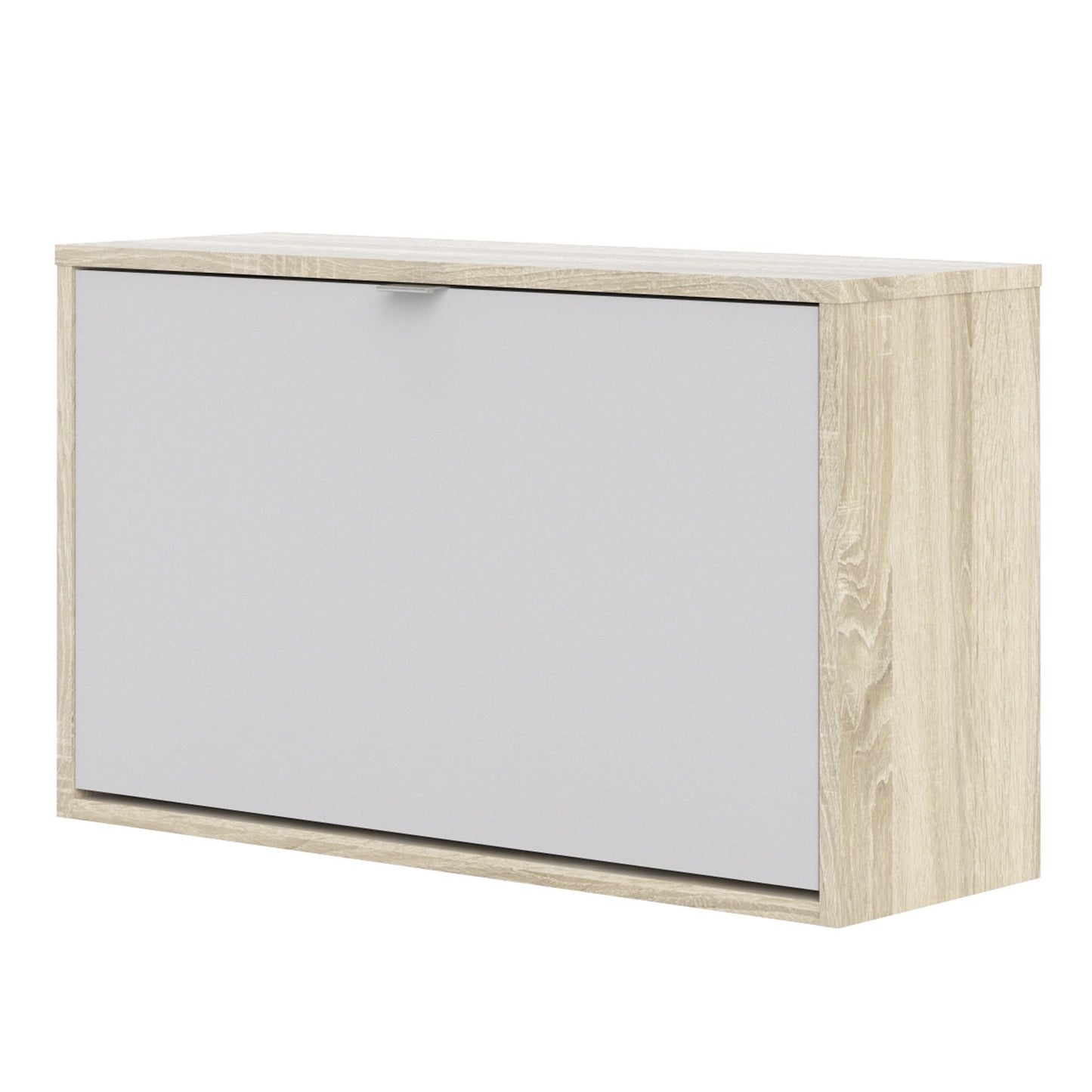 Furniture To Go Shoes Shoe Cabinet W. 1 Tilting Door & 2 Layers Oak Structure White