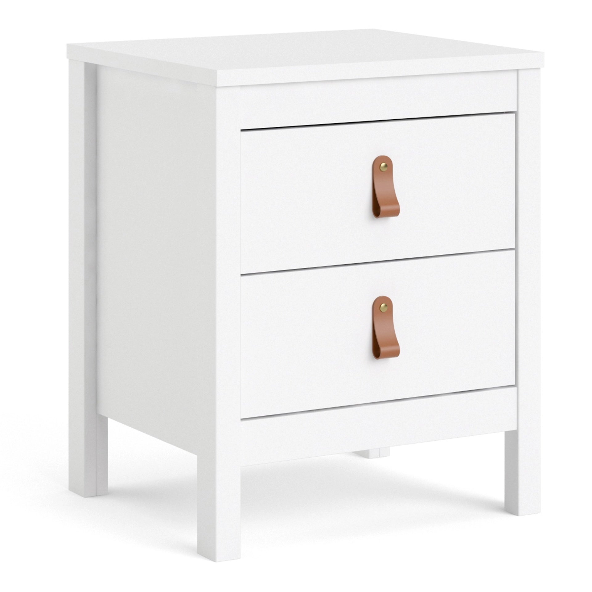 Furniture To Go Barcelona Bedside Table 2 Drawers in White