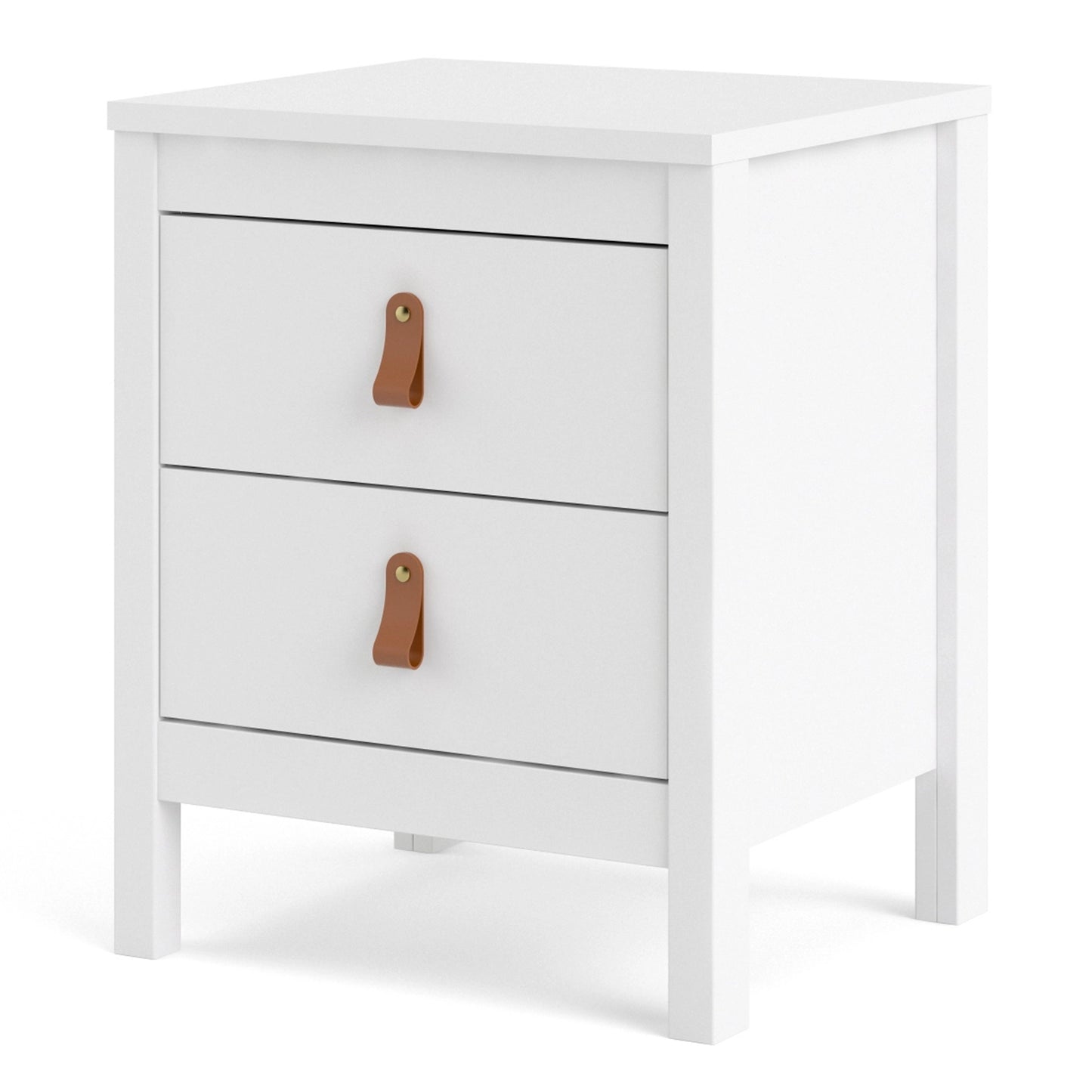 Furniture To Go Barcelona Bedside Table 2 Drawers in White