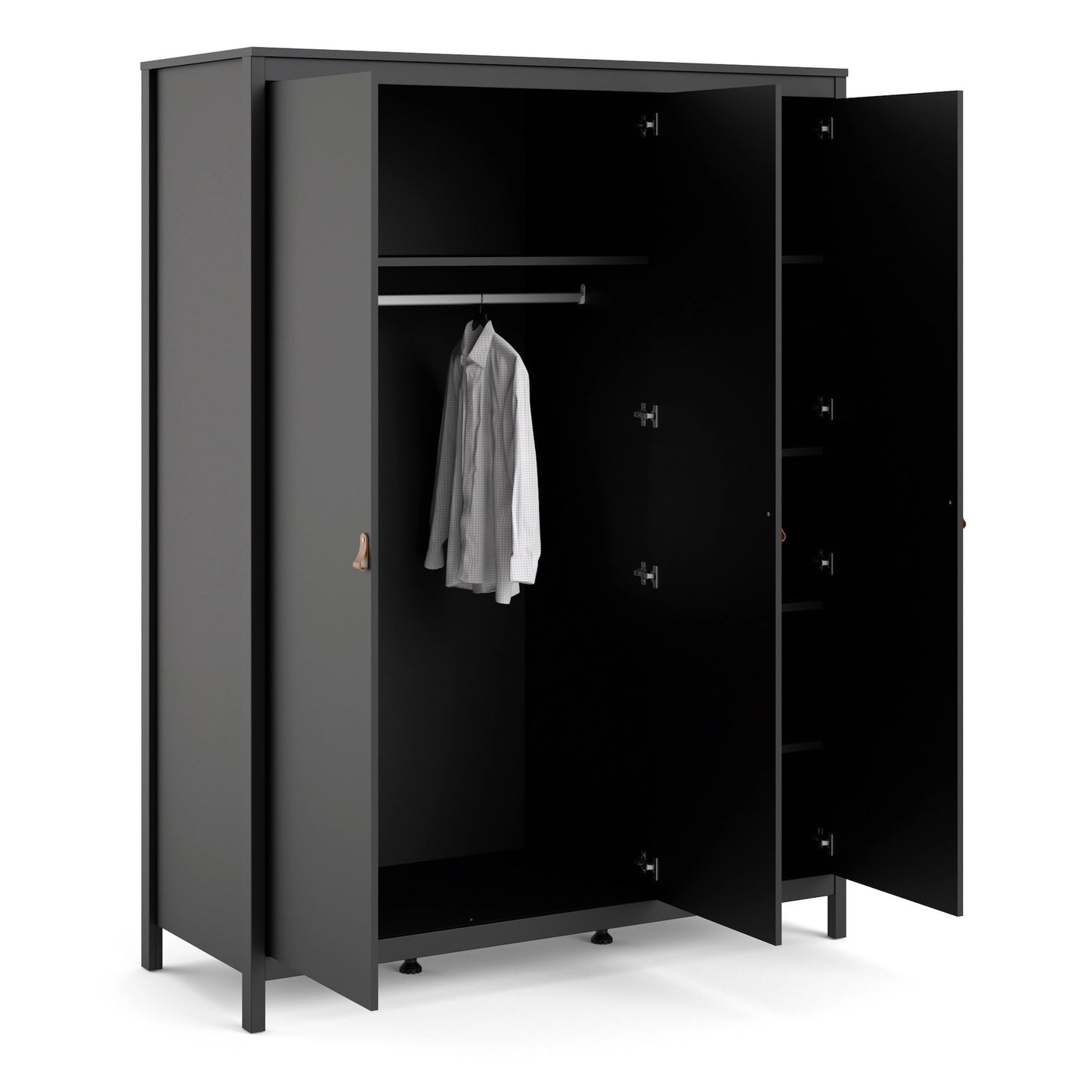 Furniture To Go Barcelona Wardrobe with 3 Doors in Matt Black