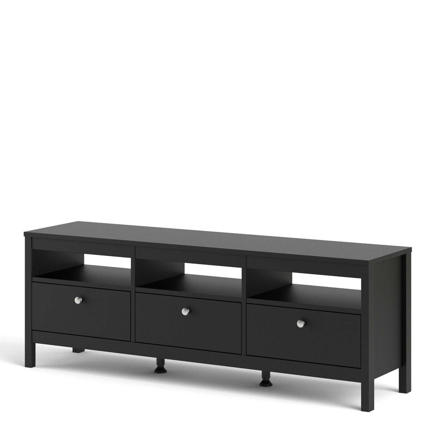 Furniture To Go Madrid TV-Unit 3 Drawers in Matt Black