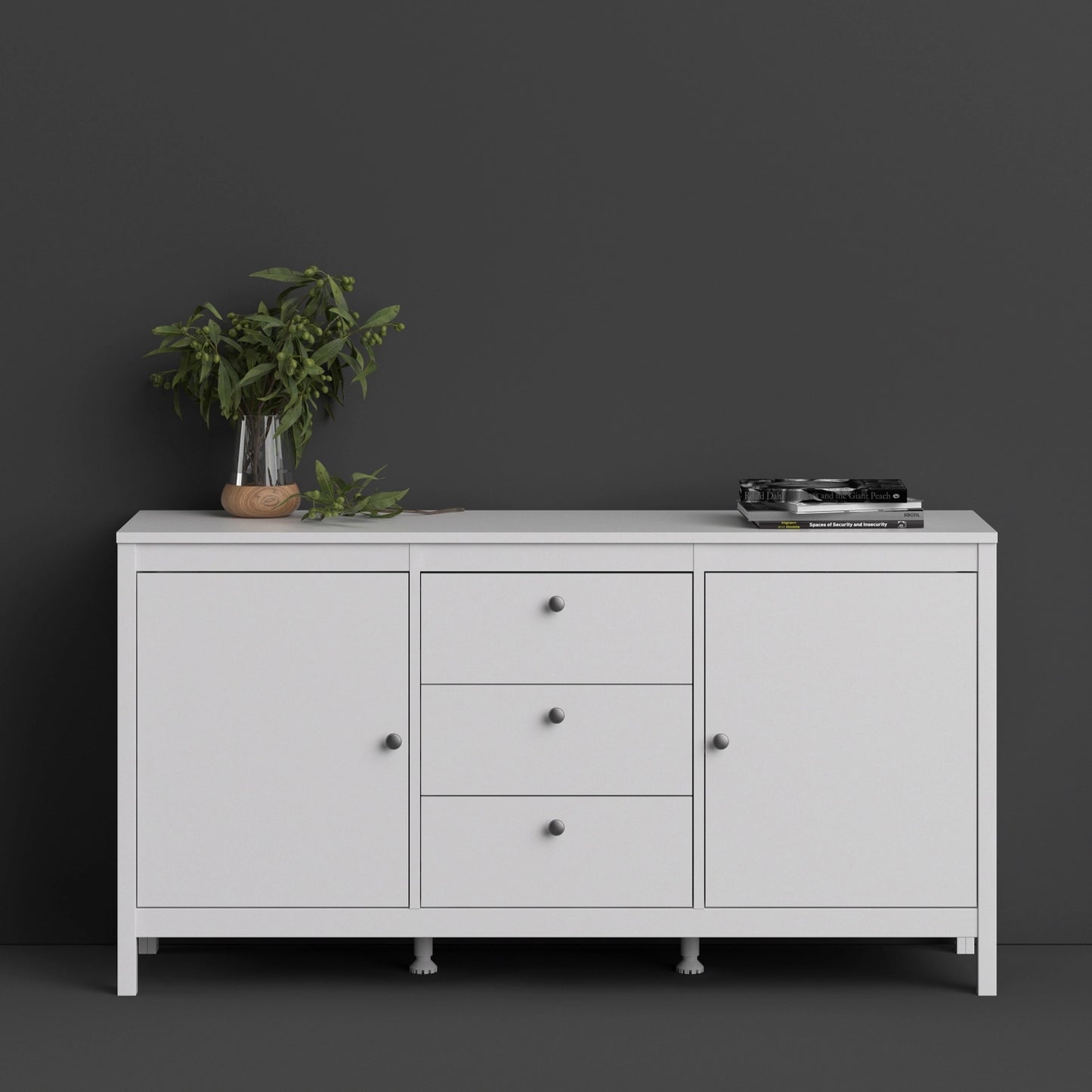 Furniture To Go Madrid Sideboard 2 Doors + 3 Drawers in White