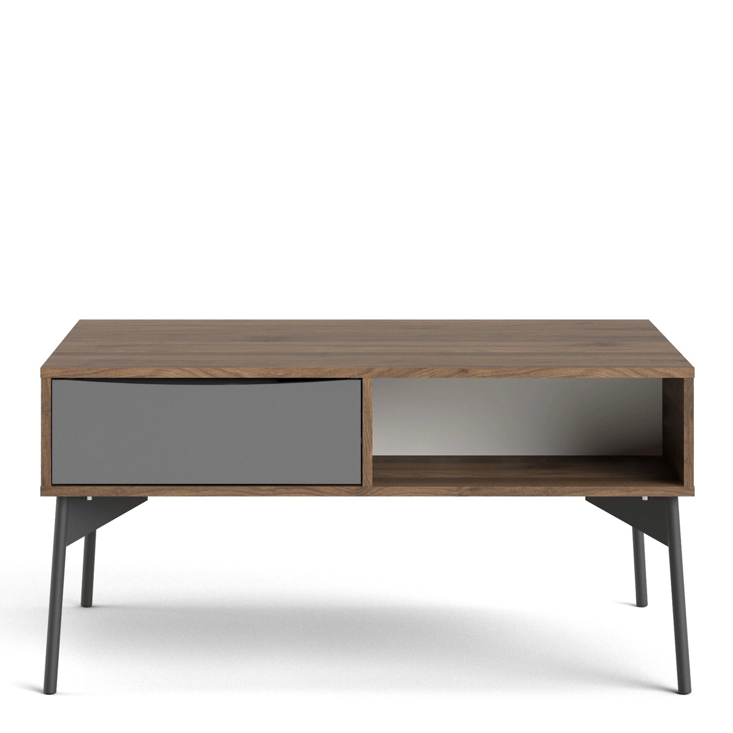 Furniture To Go Fur Coffee Table with 1 Drawer in Grey, White & Walnut
