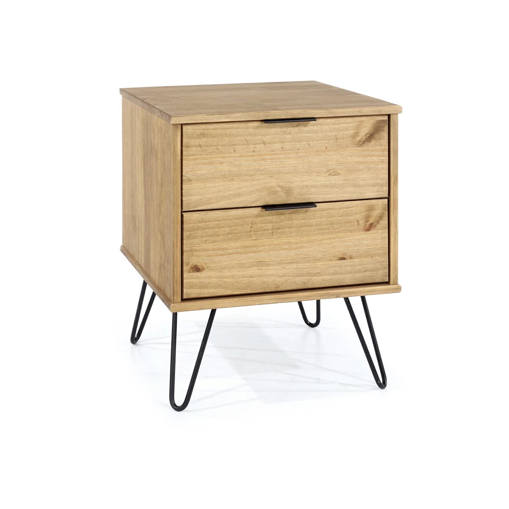 Core Products Augusta Pine 2 Drawer Bedside Cabinet