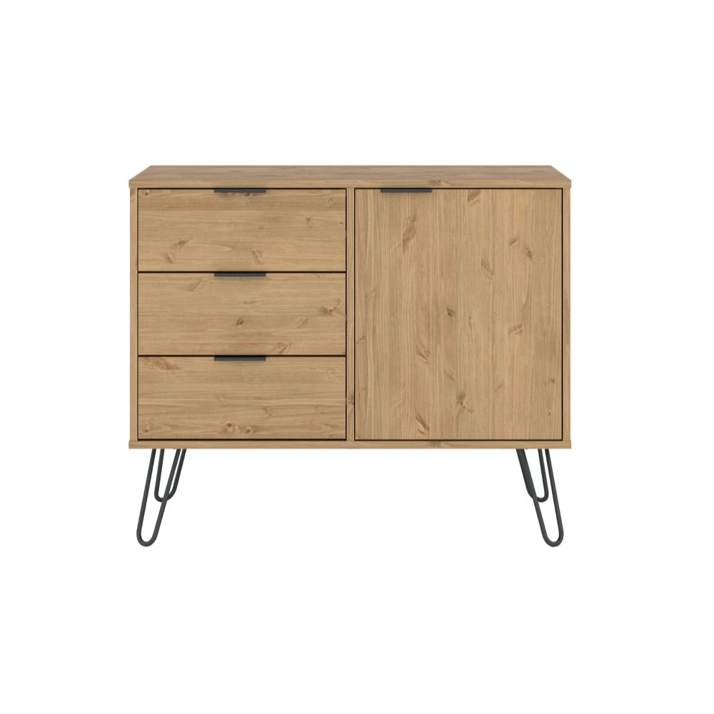 Core Products Augusta Pine Small Sideboard With 1 Door, 3 Drawers