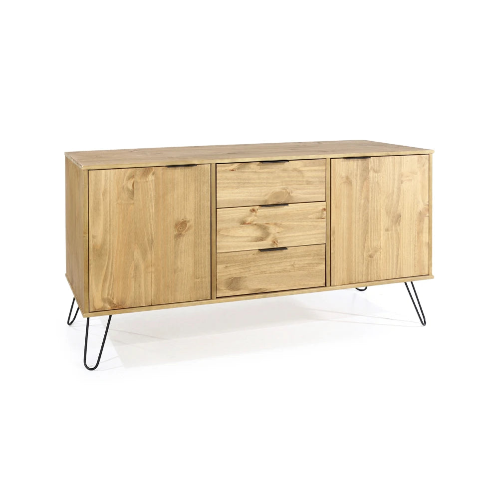 Core Products Augusta Pine Medium Sideboard With 2 Doors, 3 Drawers
