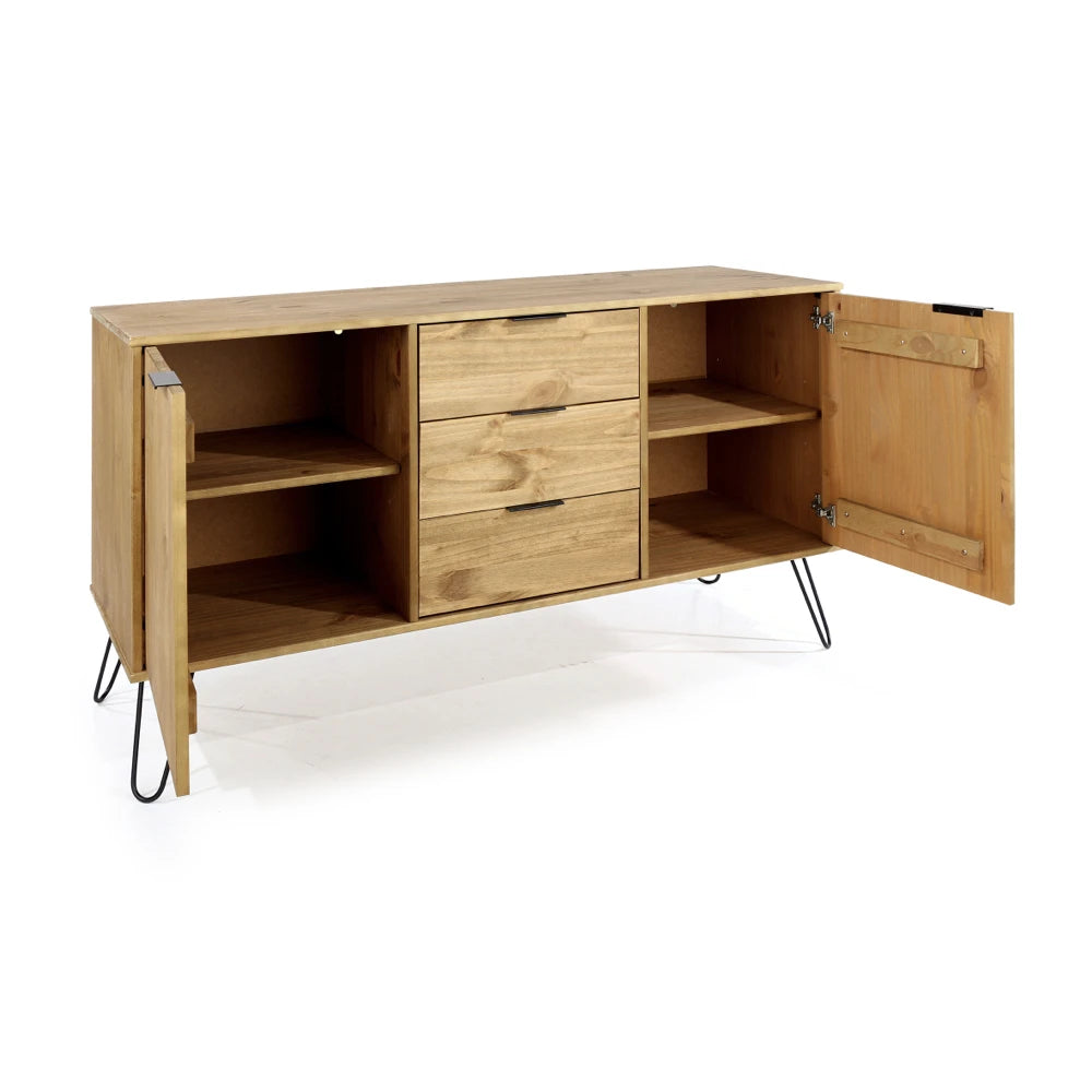 Core Products Augusta Pine Medium Sideboard With 2 Doors, 3 Drawers
