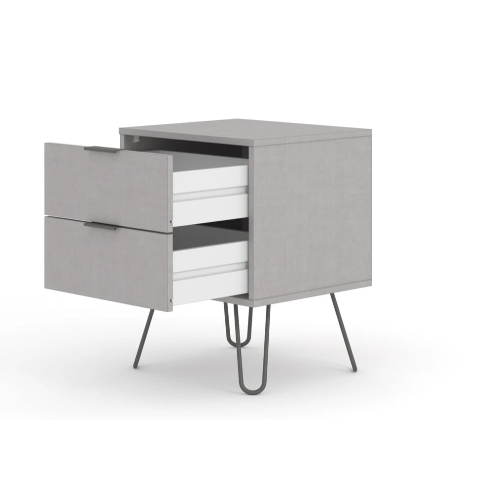 Core Products Augusta Grey 2 Drawer Bedside Cabinet