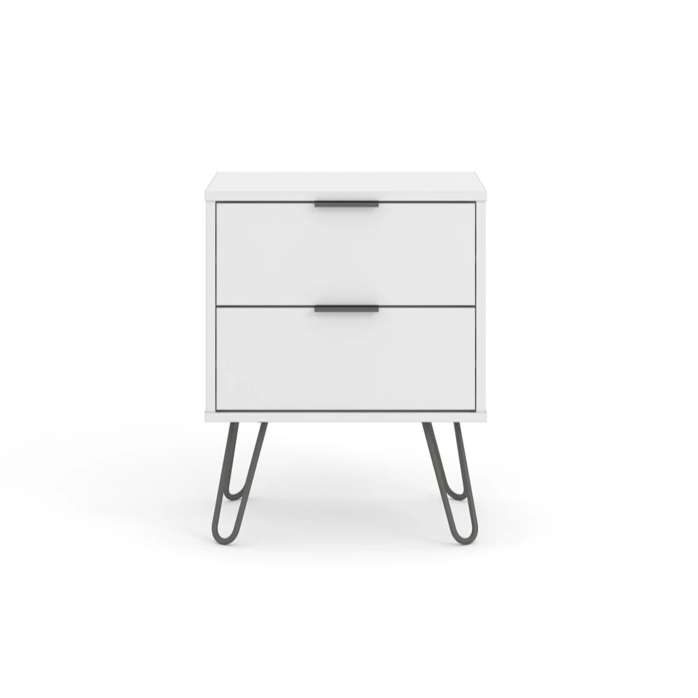 Core Products Augusta White 2 Drawer Bedside Cabinet