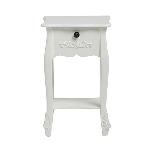 LPD Furniture Antoinette 1 Drawer Night Stand, White