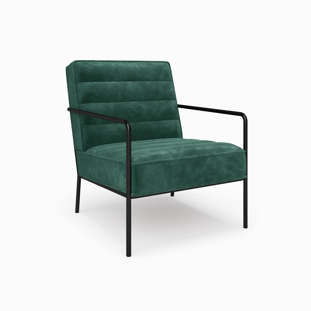 Alphason Bookham Accent Chair, Green Velvet
